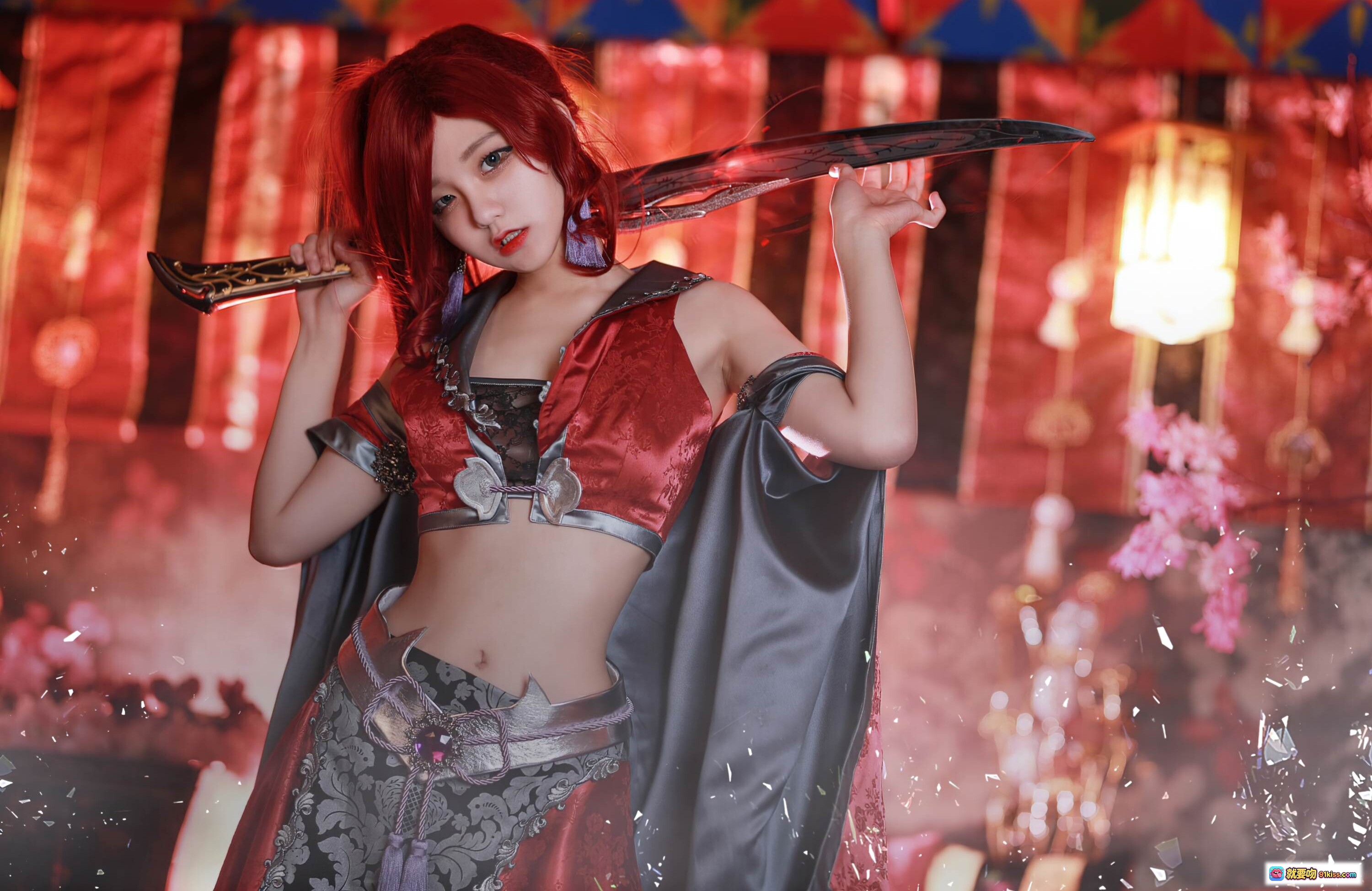 图片[10] - 韩国正妹Jenny NO.019 RZCOS红发古风cosplay持剑写真 21P精致妆造场景氛围感 - 就要吻