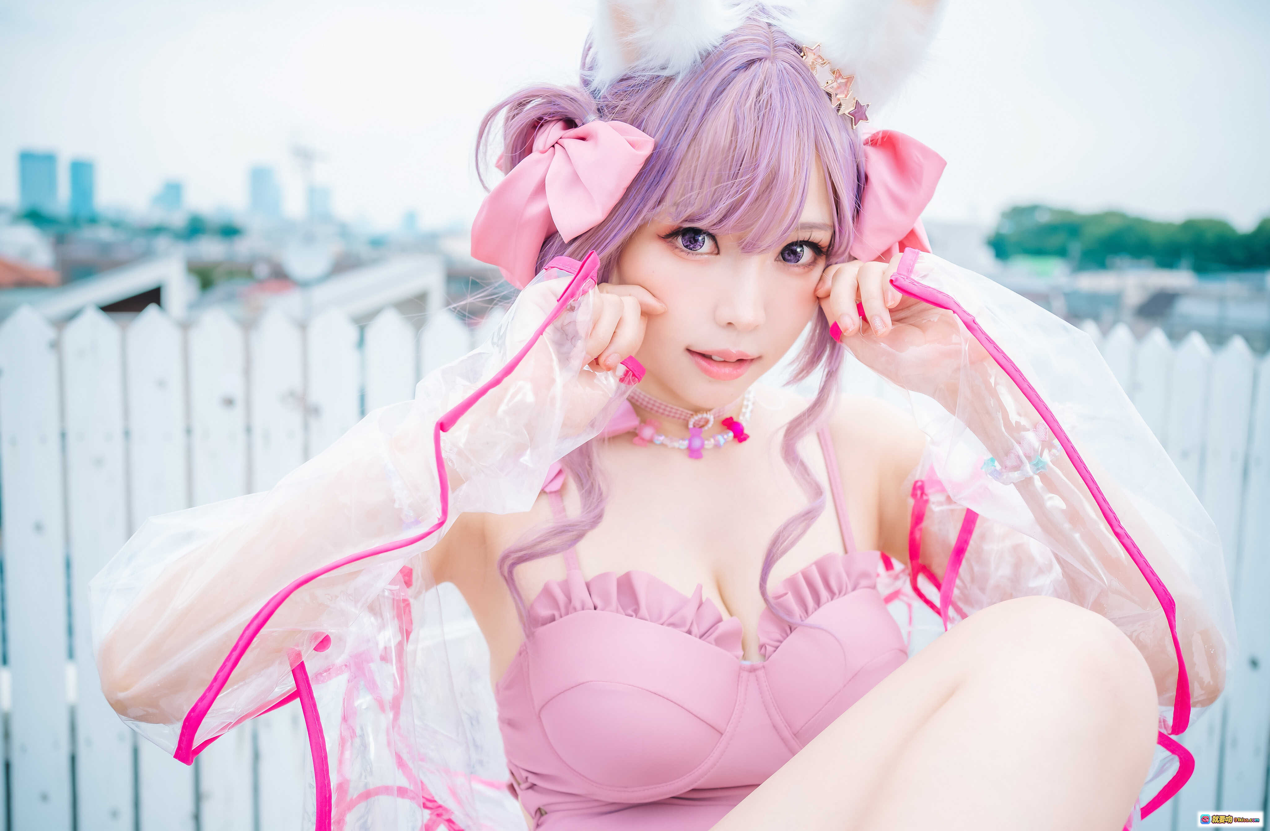 图片[9] - ElyEE子 NO.083 Fluffy Summer 粉色原创泳装写真 甜美兔耳少女卧室私房照 54P高清图集 - 就要吻