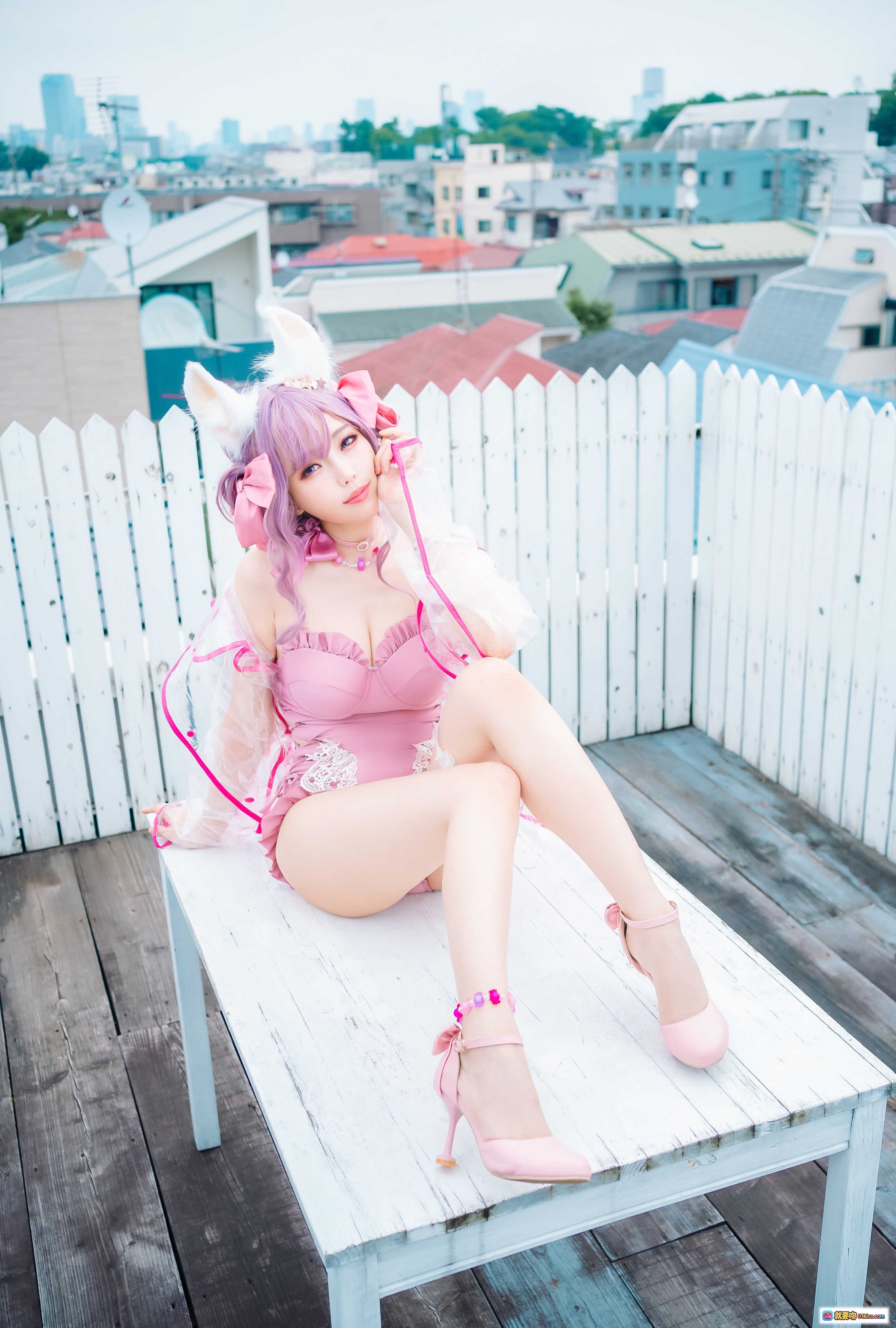 图片[7] - ElyEE子 NO.083 Fluffy Summer 粉色原创泳装写真 甜美兔耳少女卧室私房照 54P高清图集 - 就要吻