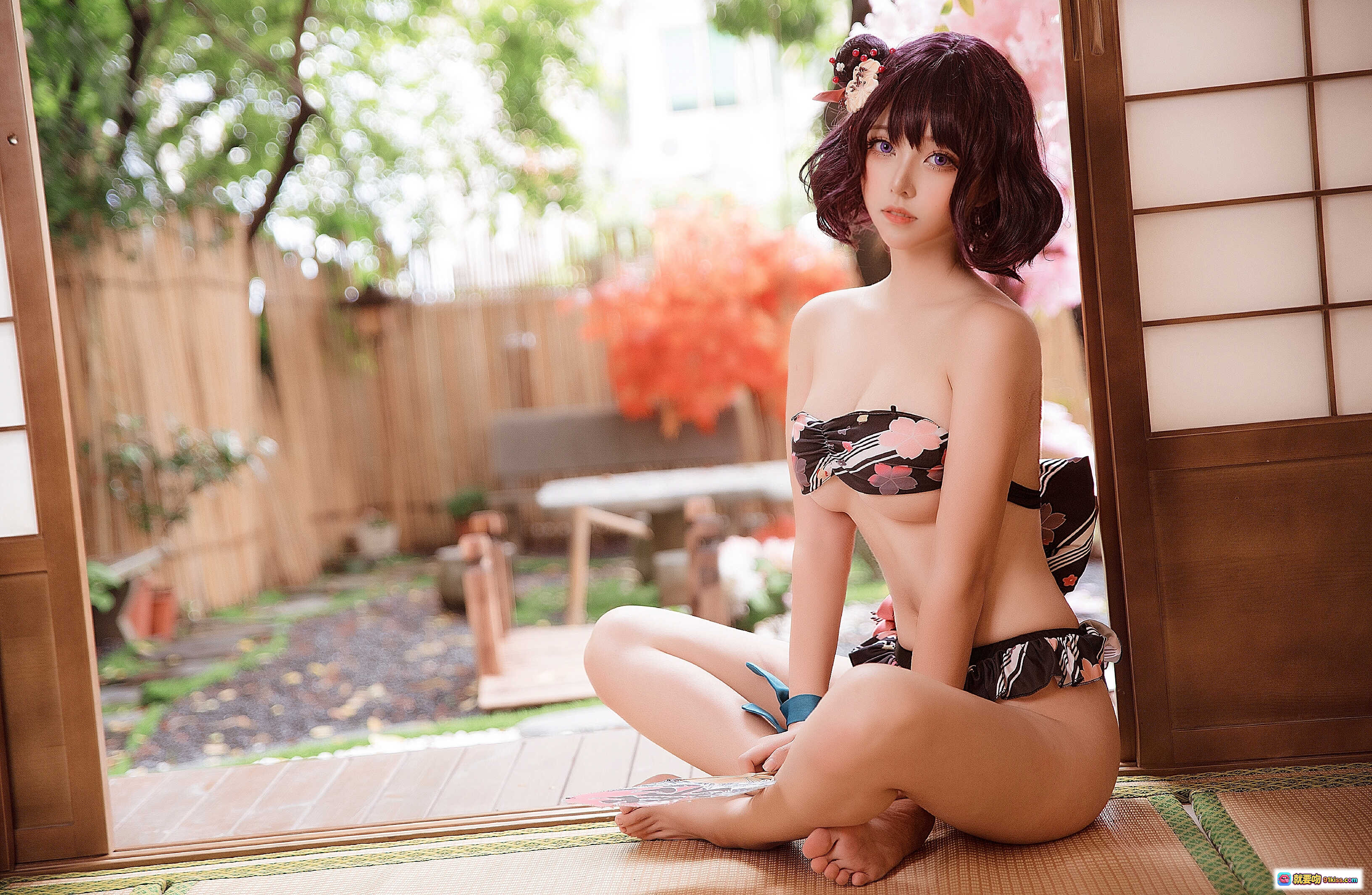 图片[1] - 菌烨tako NO.004 葛飾北斎水着写真集 | 和风庭院美少女Cosplay | 日式浴衣泳装9P高清图集 - 就要吻