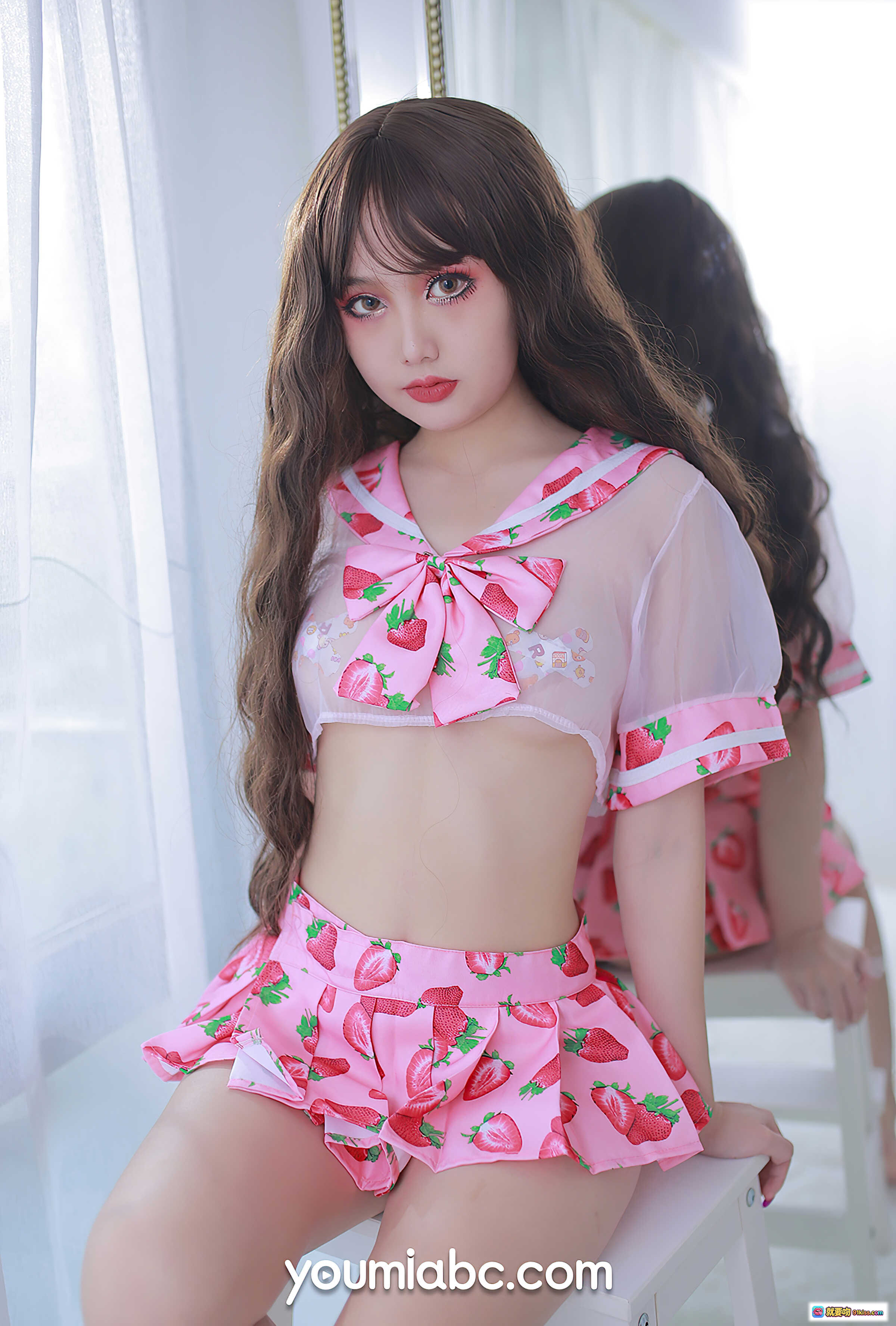 图片[6] - 草莓甜心少女写真 | 粉色草莓图案内衣 | 甜美性感私房照 | YouMi尤蜜2021精选37P - 就要吻