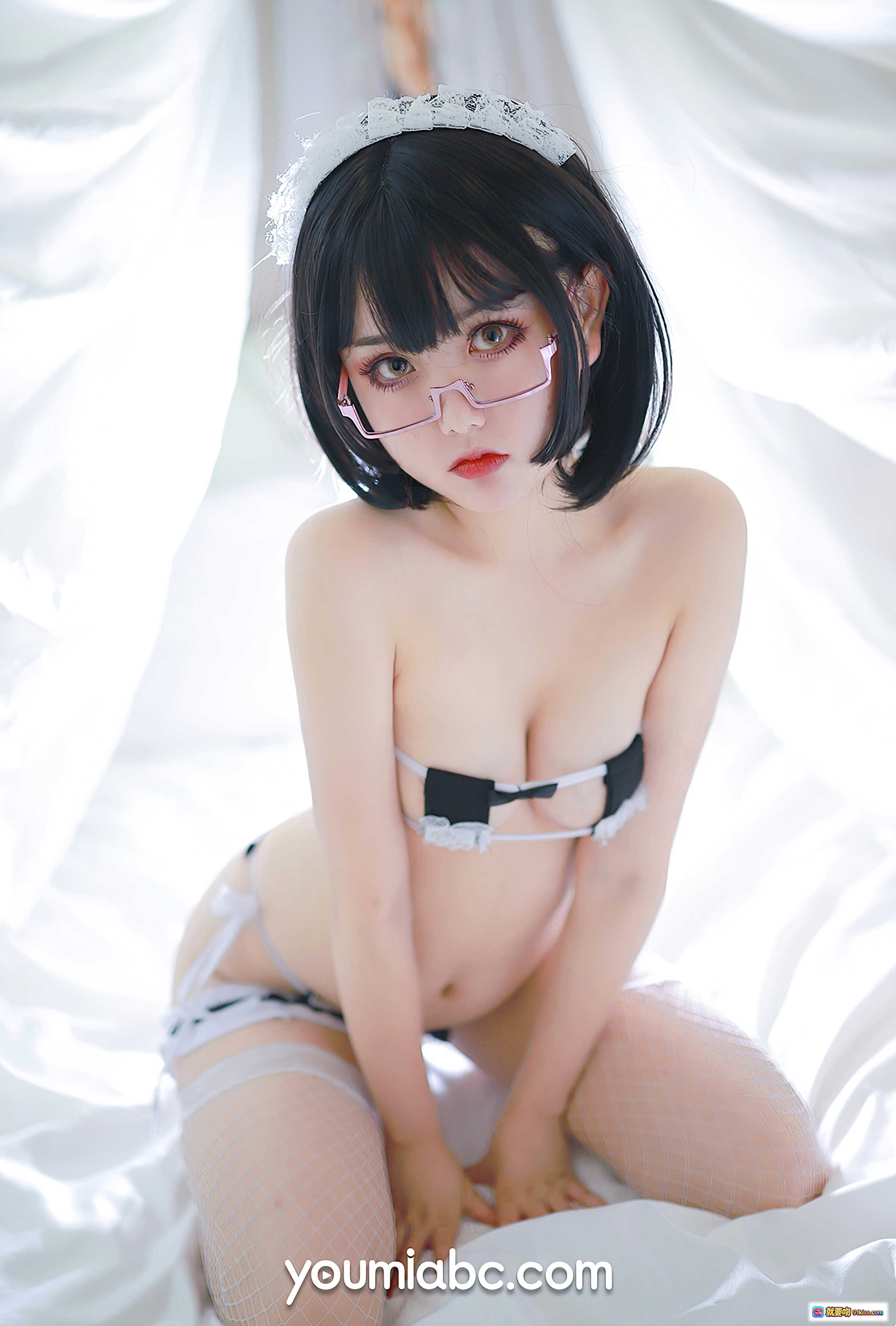 图片[9] - 您的蛋蛋 NO.019 比基尼女偶性感写真 26P 甜美黑发眼镜少女蕾丝内衣诱惑私房照 - 就要吻