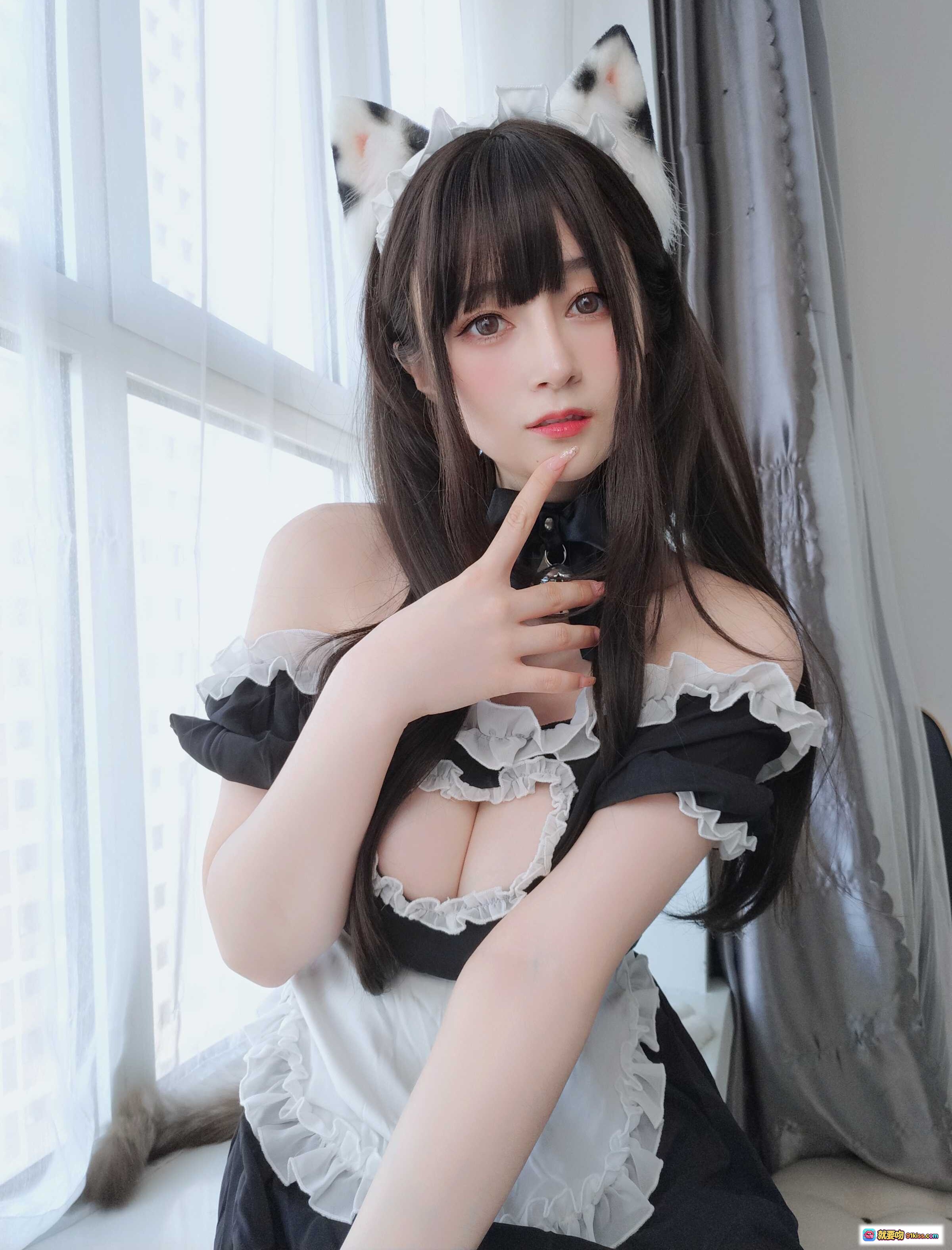 图片[9] - 白银81 NO.094 12月会员合集 猫耳女仆装黑丝美臀写真 12-05 屁股特写 - 就要吻