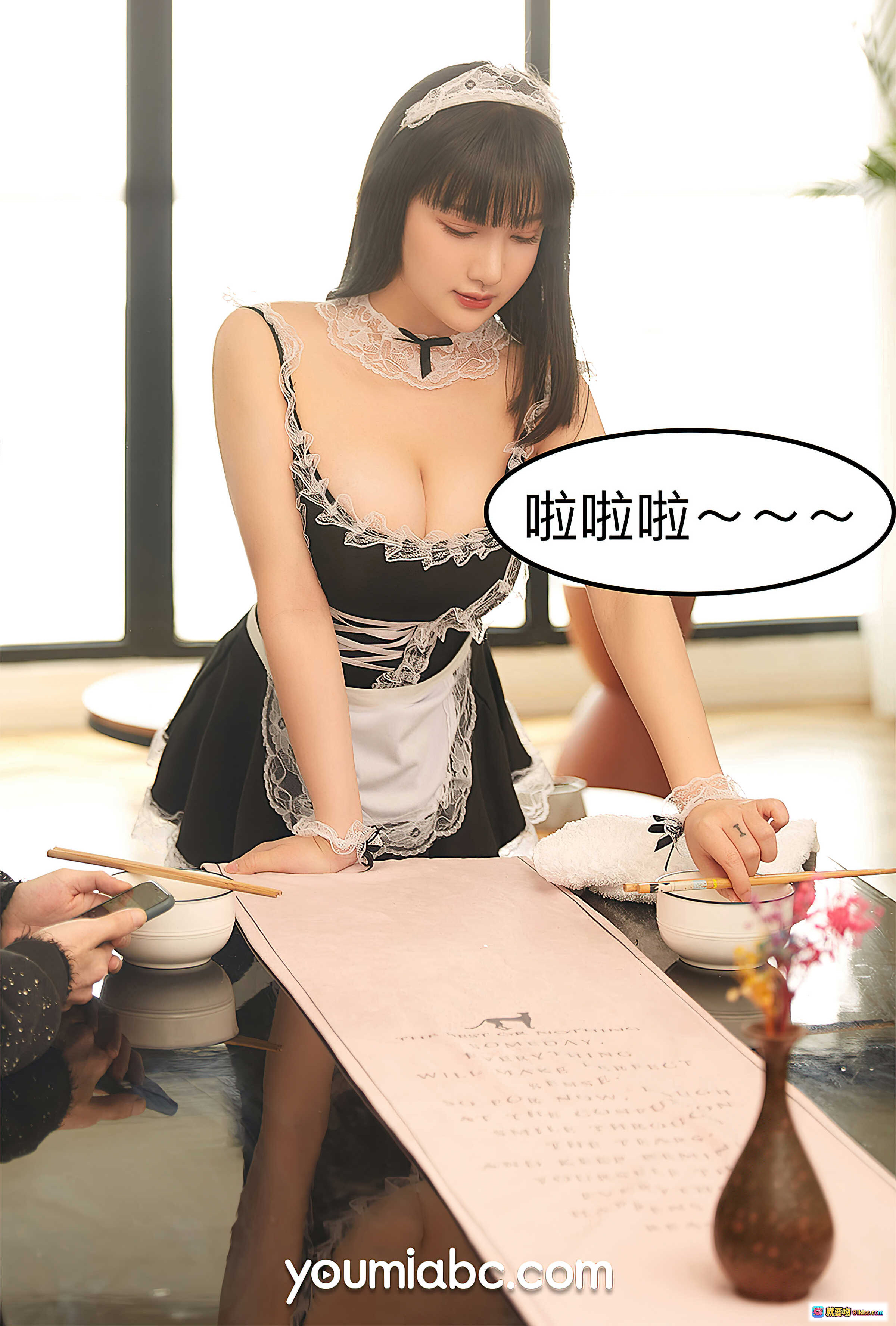 图片[2] - YouMi尤蜜2021.02.19双面保姆下尹兒94P黑裙女仆装蕾丝边窗边背影写真 - 就要吻