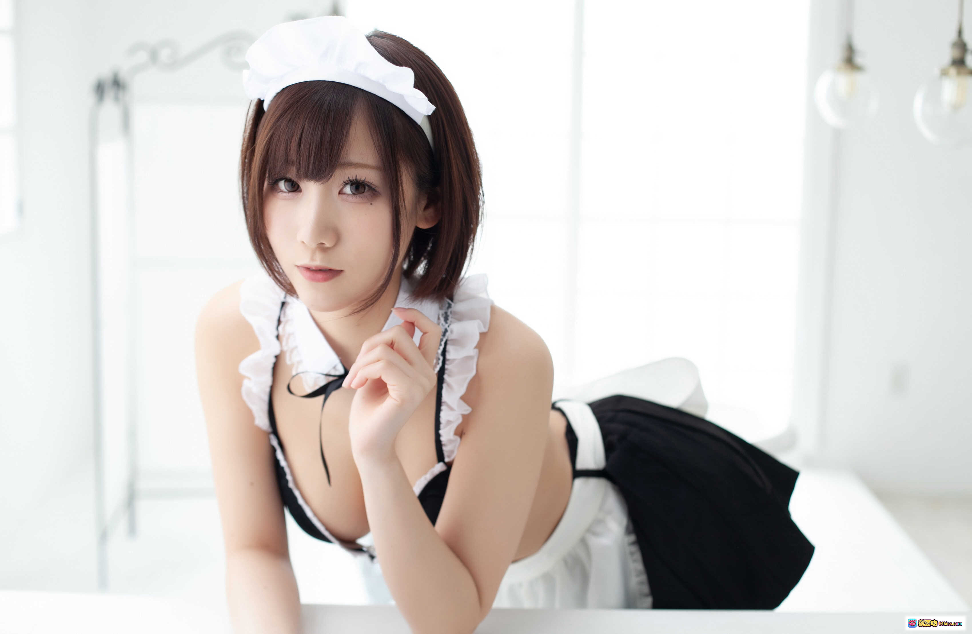 图片[10] - 日本美女KenKen女仆装写真 003 けんけんぱ いえすまいろーど 白帽黑裙蕾丝边 清纯性感室内拍摄 - 就要吻