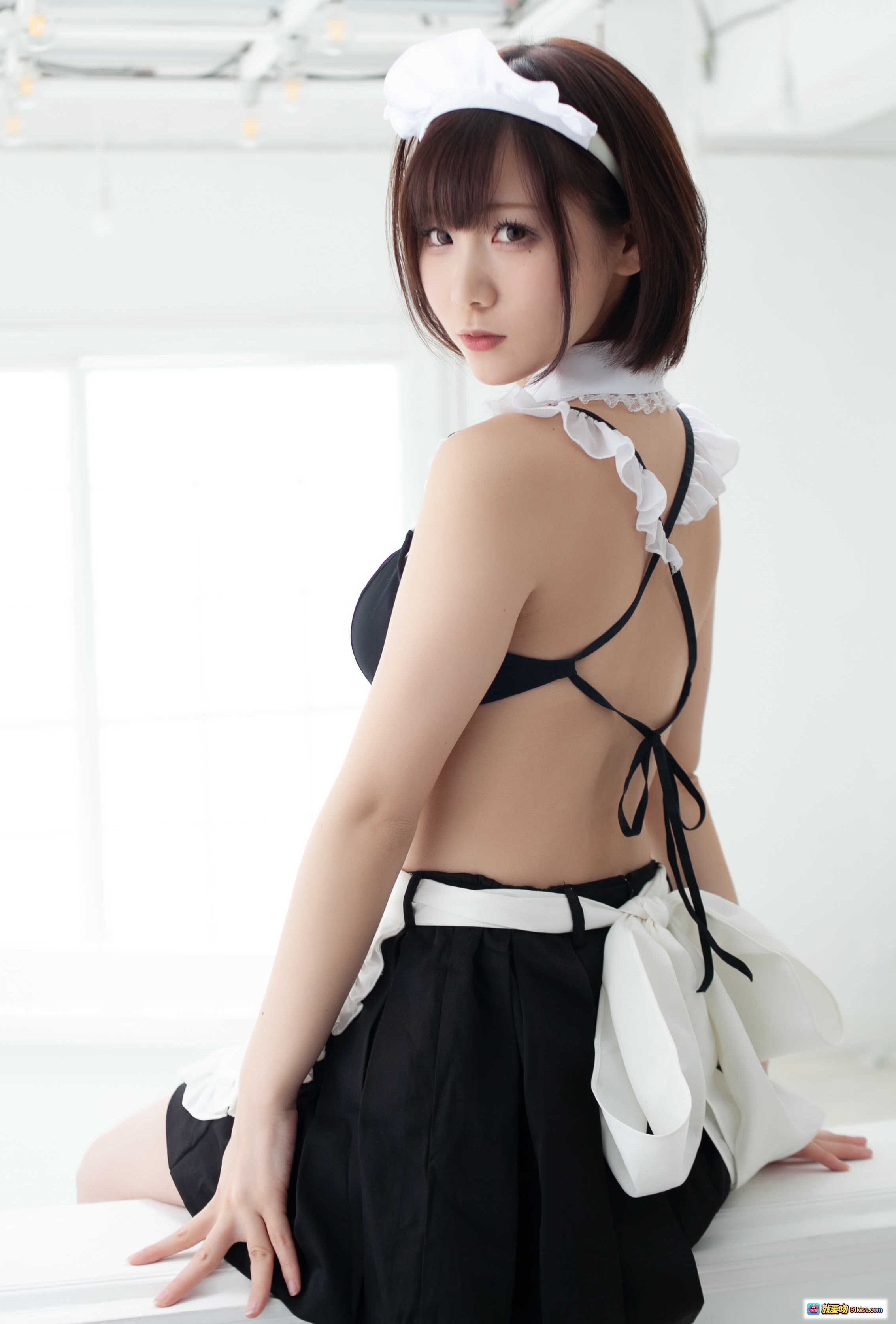 图片[7] - 日本美女KenKen女仆装写真 003 けんけんぱ いえすまいろーど 白帽黑裙蕾丝边 清纯性感室内拍摄 - 就要吻