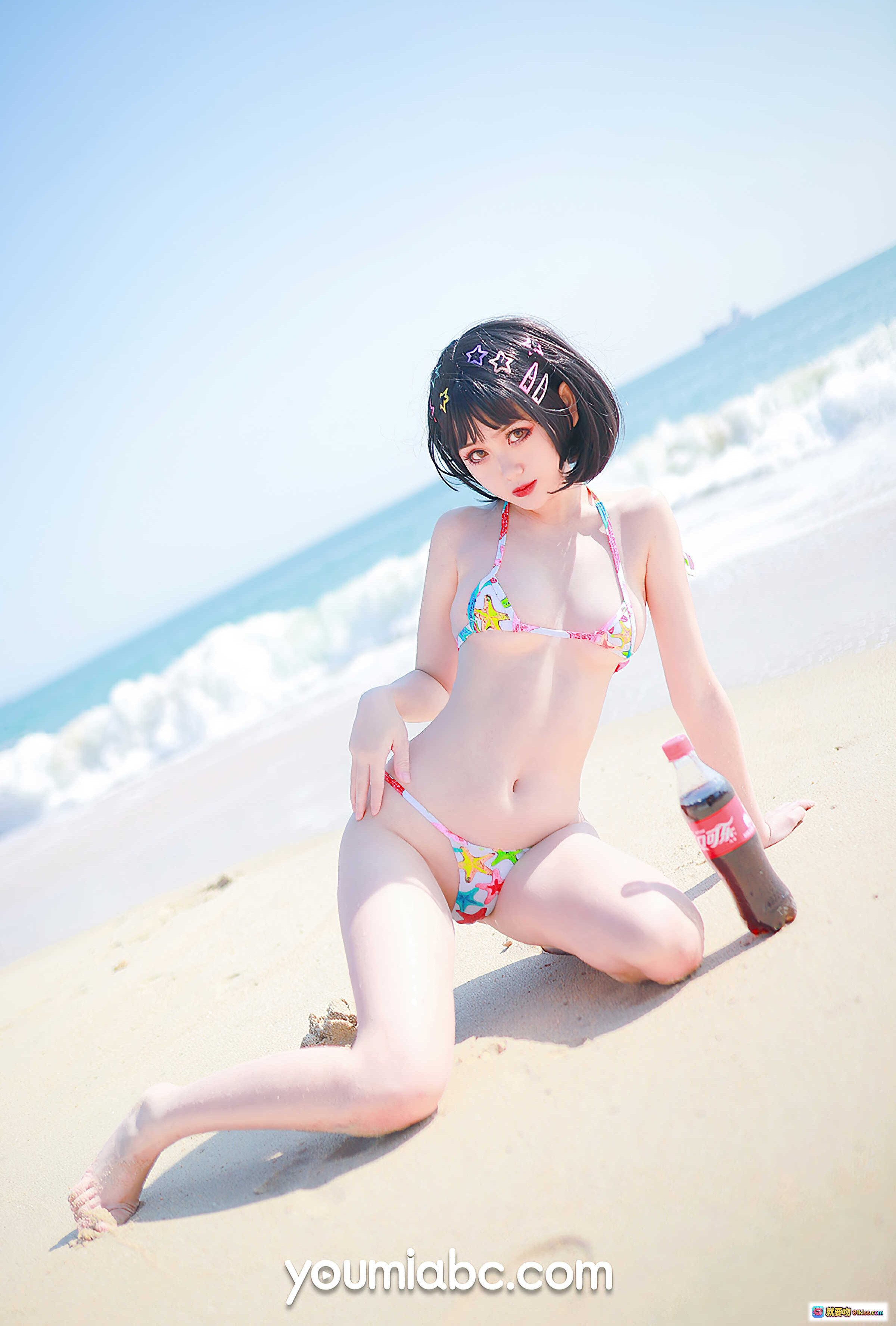 图片[4] - 欲望沙滩比基尼美女躺卧可乐瓶海边写真39P高清图集 - 就要吻