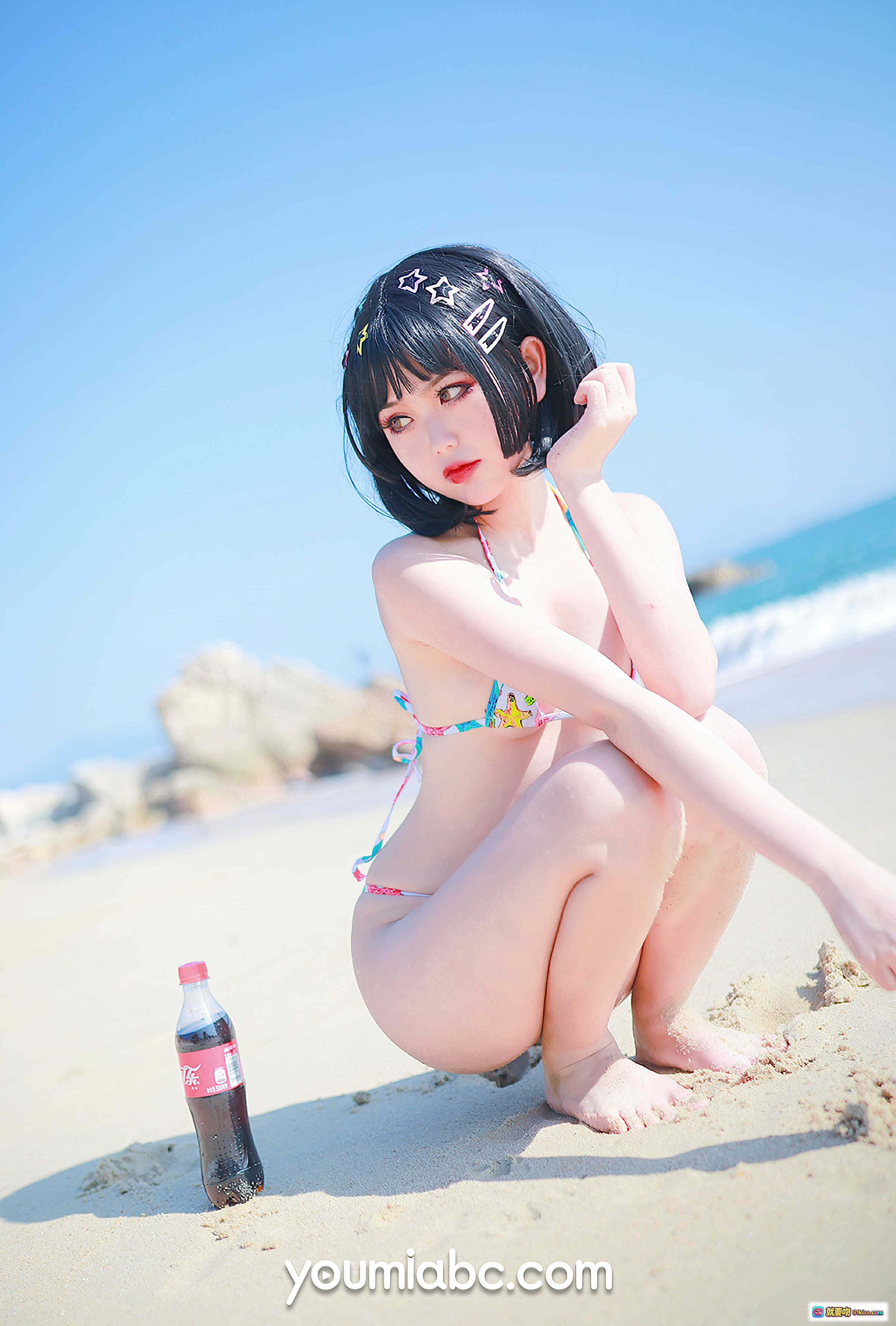 图片[3] - 欲望沙滩比基尼美女躺卧可乐瓶海边写真39P高清图集 - 就要吻