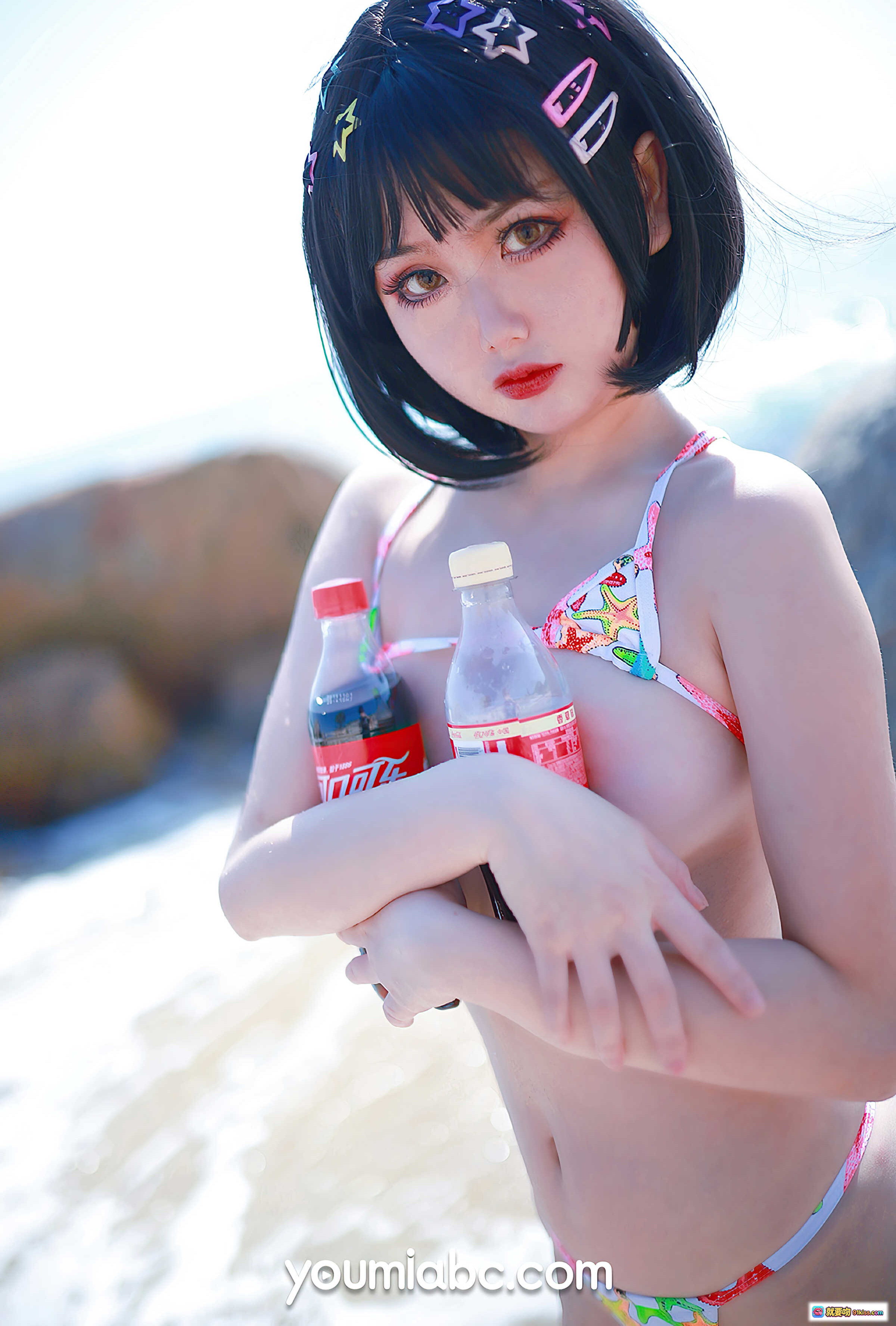 图片[10] - 欲望沙滩比基尼美女躺卧可乐瓶海边写真39P高清图集 - 就要吻