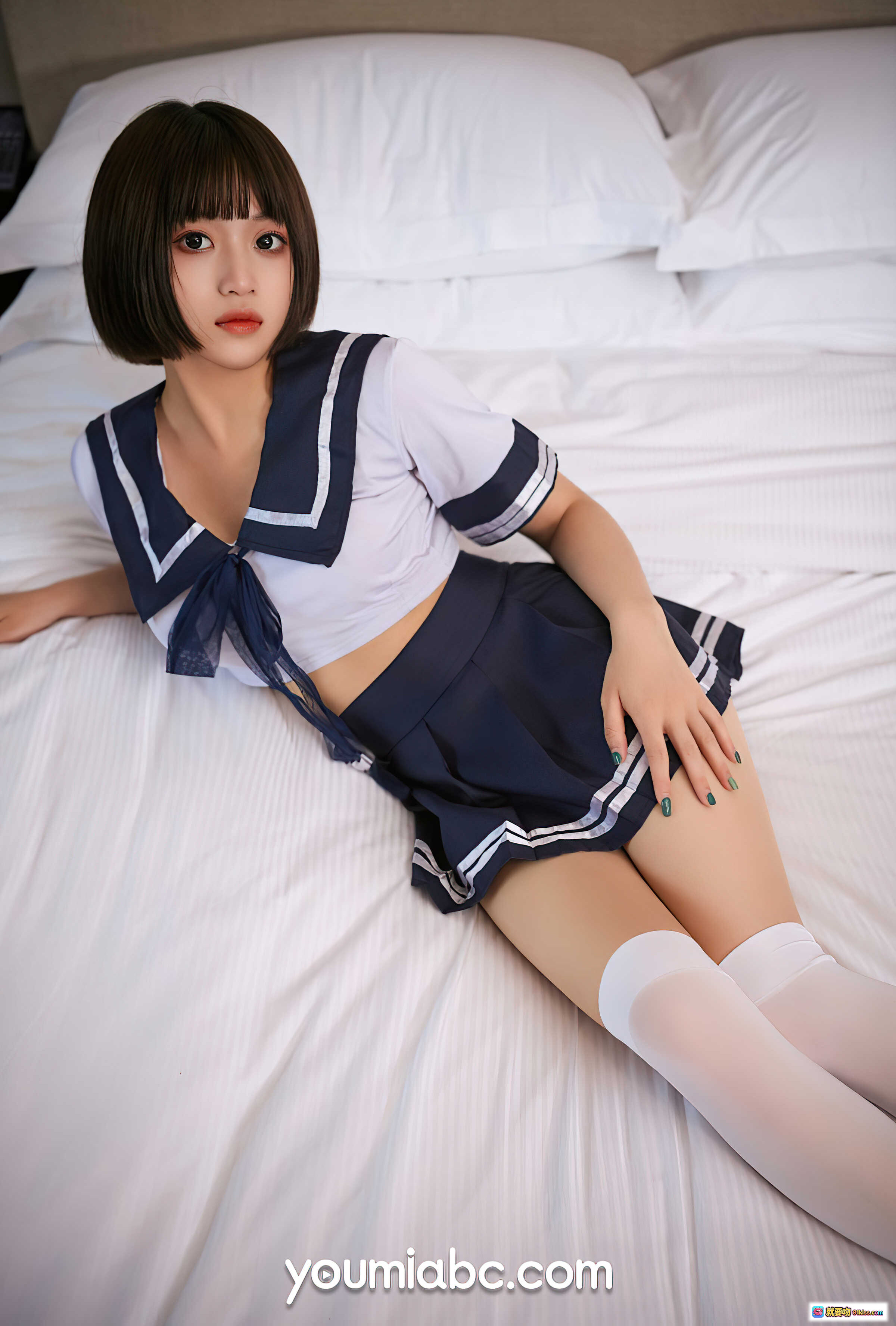 图片[3] - 放学后特别授业萌妹YouMi尤蜜2021.08.06水手服白丝美腿34P写真 - 就要吻