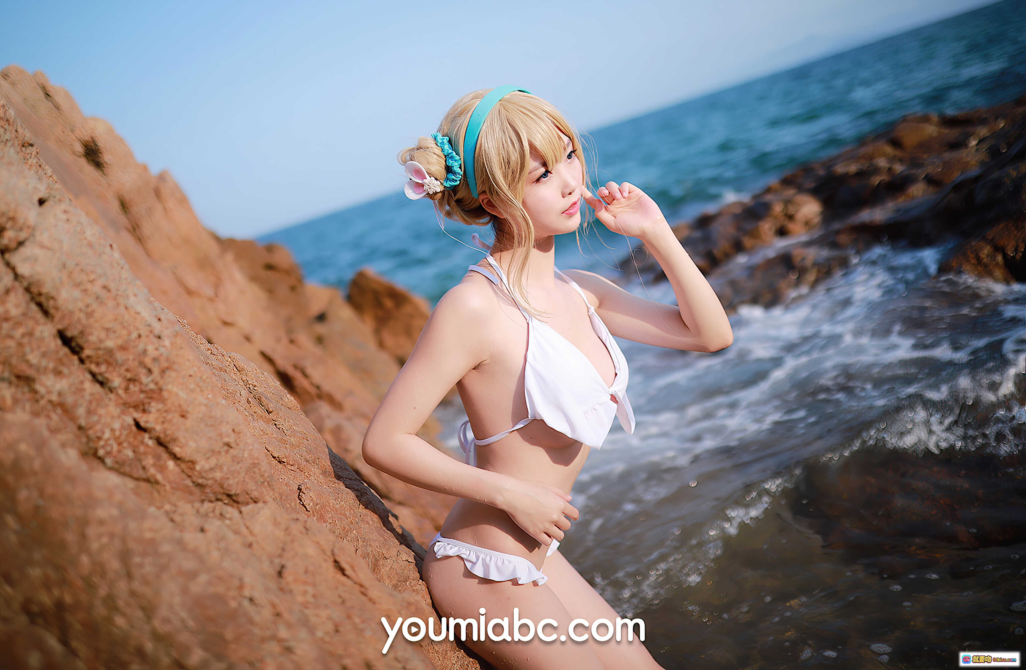 图片[10] - 海边索米白比基尼写真_尤蜜YouMi性感沙滩美拍_抖娘利世25P高清图集 - 就要吻