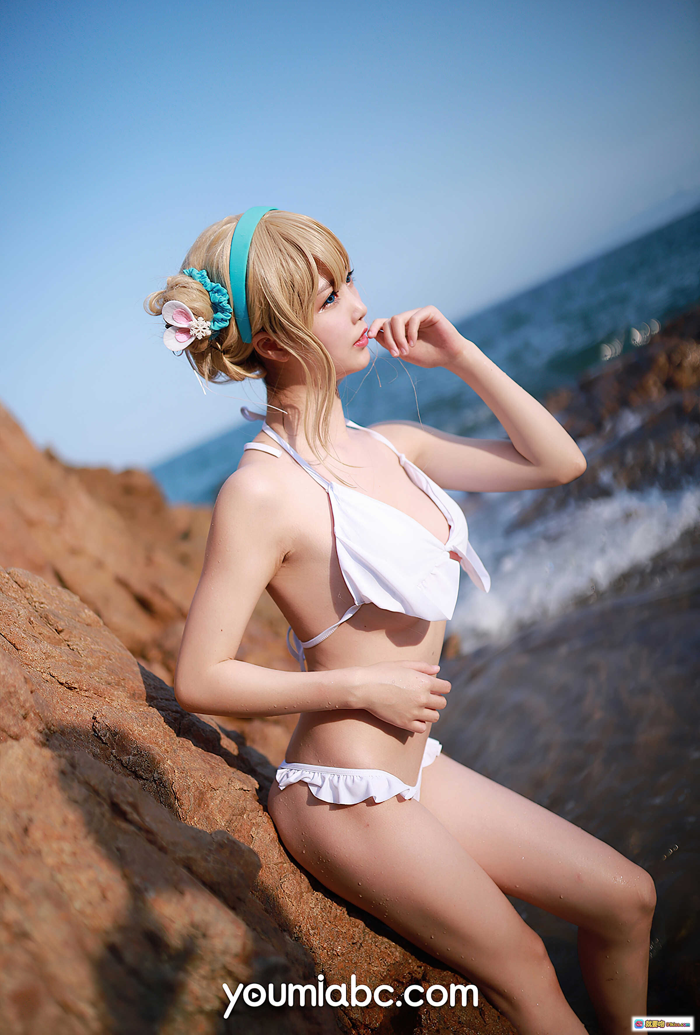图片[9] - 海边索米白比基尼写真_尤蜜YouMi性感沙滩美拍_抖娘利世25P高清图集 - 就要吻