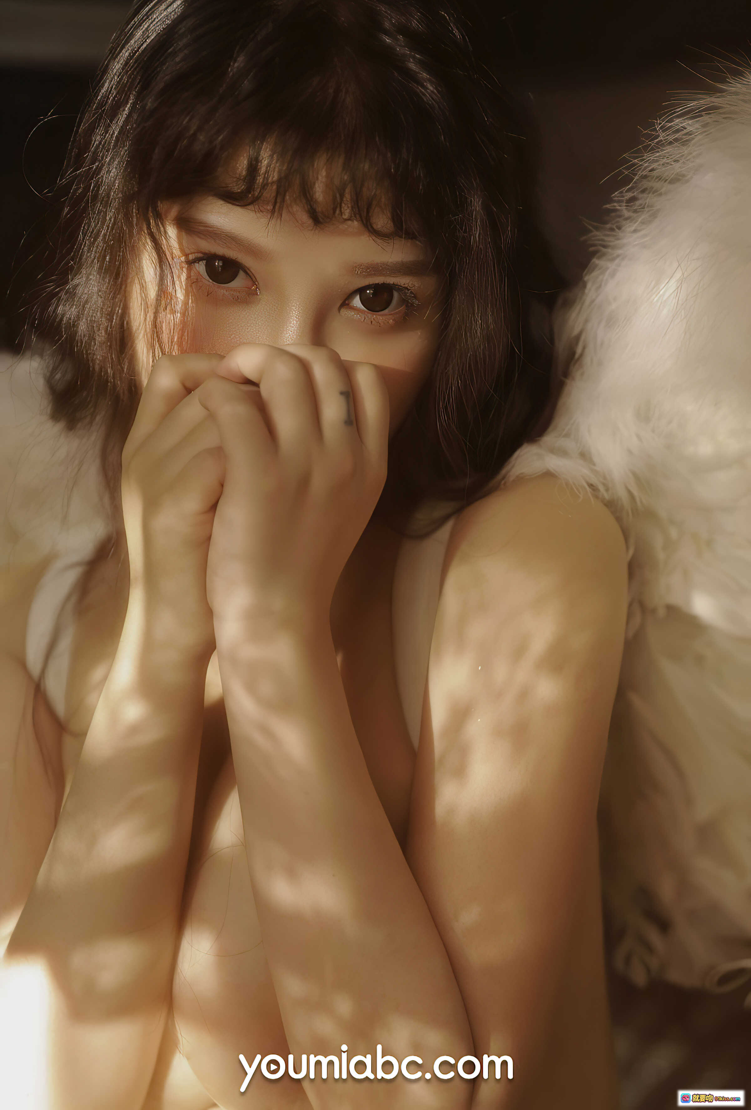 图片[10] - 尹兒天使羽翼写真｜YouMi尤蜜2021.07.19专属蔷薇恋人｜柔光梦幻白纱羽毛翅膀私房美图 - 就要吻