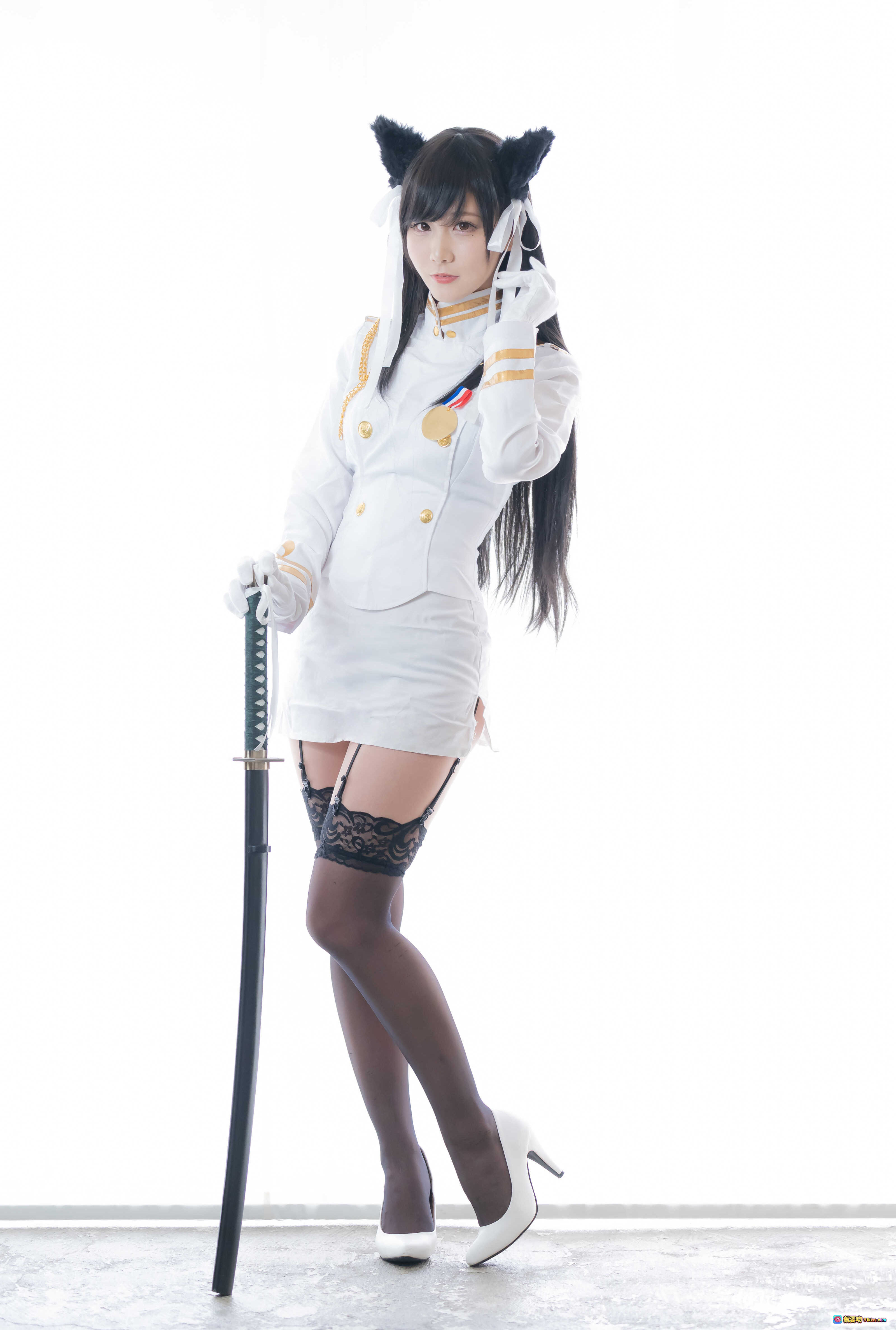 图片[3] - 日本美女KenKen爱宕日和猫耳制服写真 200P高清美图 黑丝蕾丝诱惑 坐姿优雅室内拍摄 - 就要吻