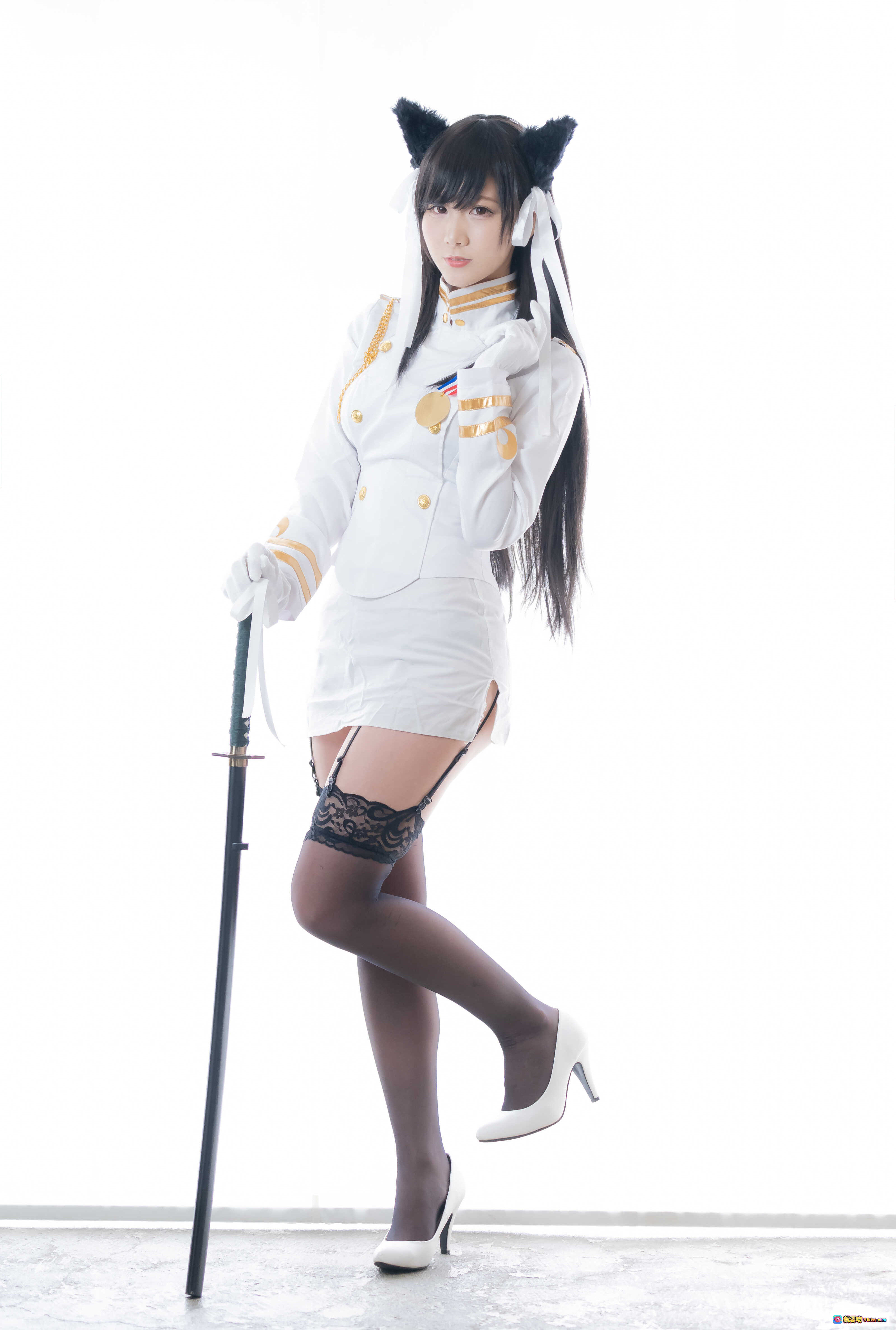 图片[4] - 日本美女KenKen爱宕日和猫耳制服写真 200P高清美图 黑丝蕾丝诱惑 坐姿优雅室内拍摄 - 就要吻