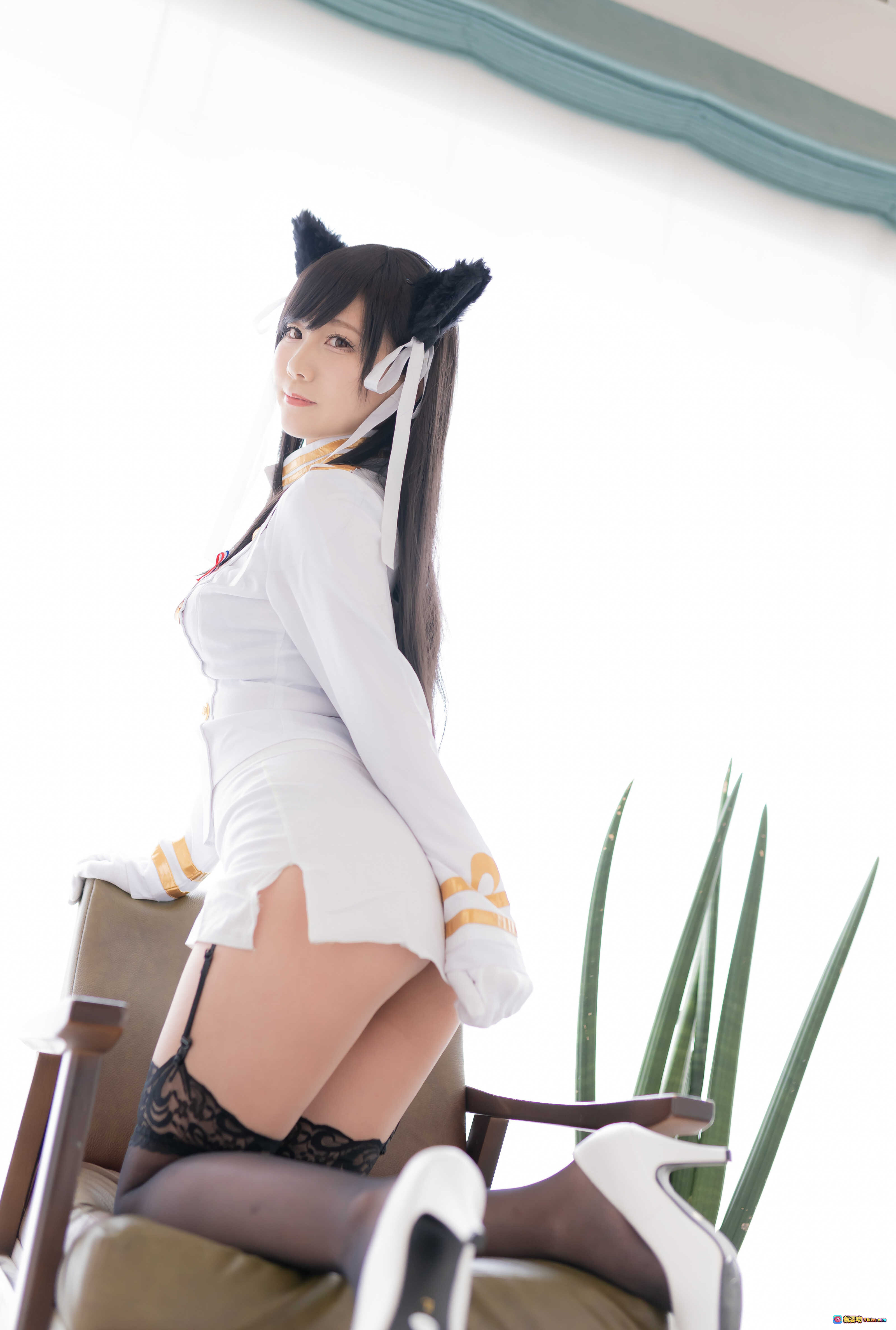 图片[5] - 日本美女KenKen爱宕日和猫耳制服写真 200P高清美图 黑丝蕾丝诱惑 坐姿优雅室内拍摄 - 就要吻