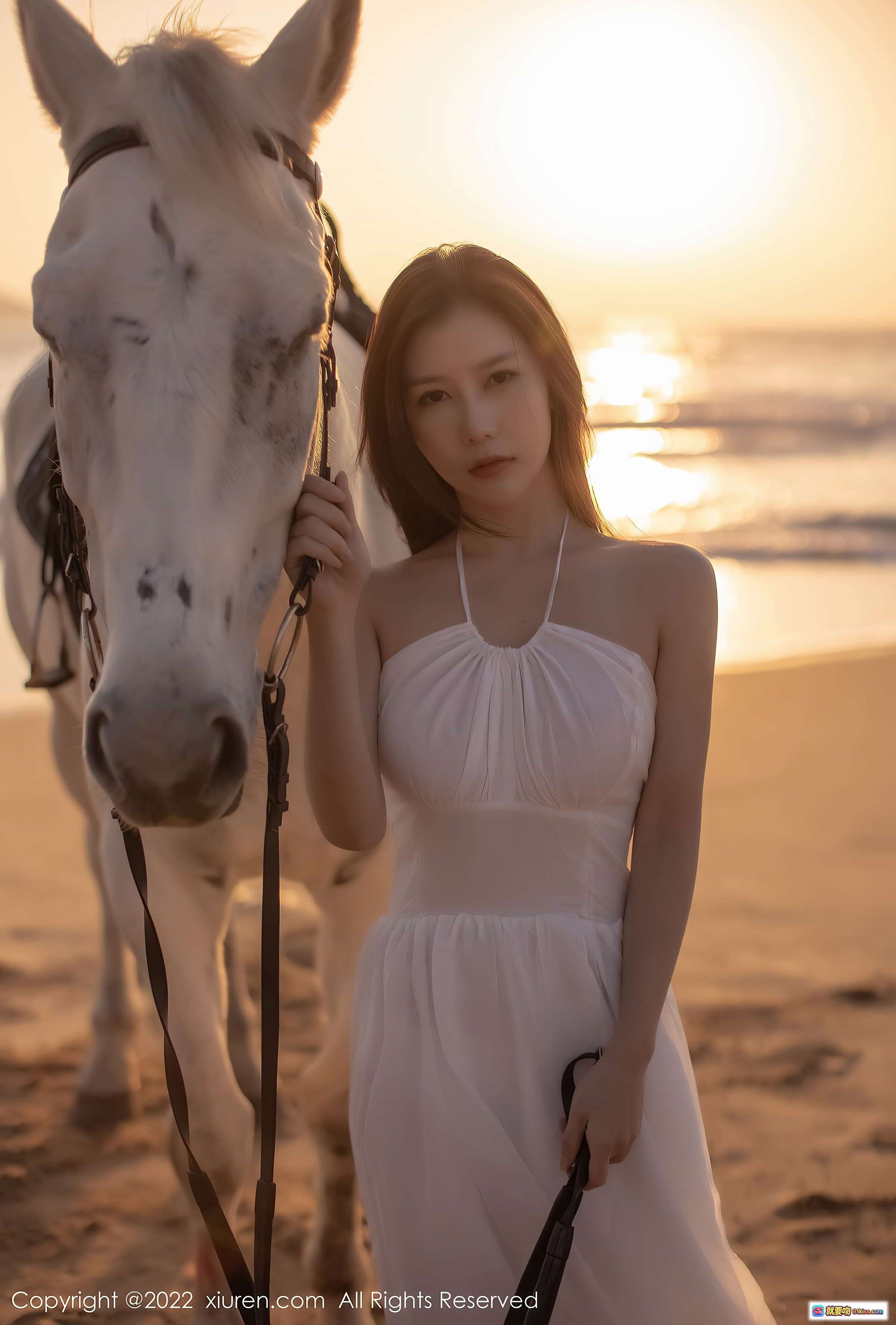 图片[7] - 尹甜甜三亚旅拍白裙骑白马夕阳美景写真 | XiuRen秀人网NO.4448高清人像摄影 - 就要吻