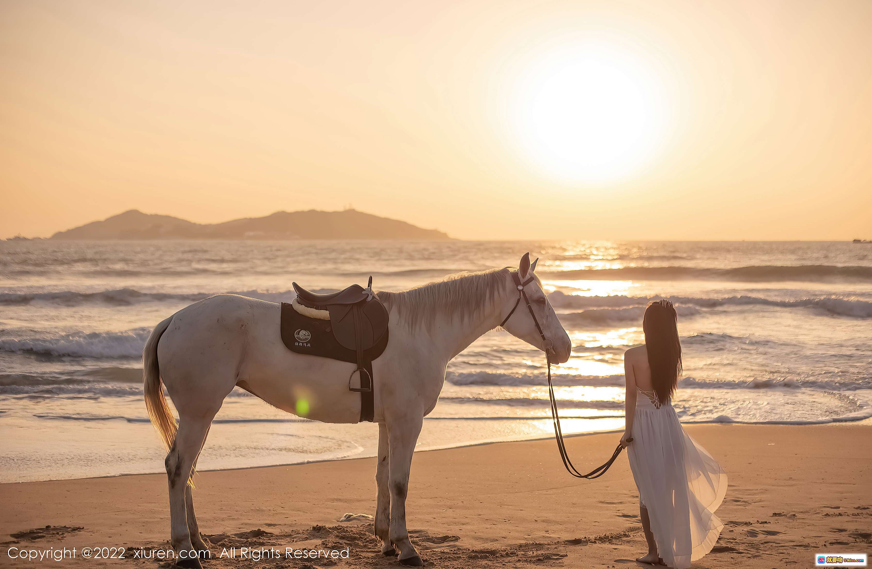 图片[6] - 尹甜甜三亚旅拍白裙骑白马夕阳美景写真 | XiuRen秀人网NO.4448高清人像摄影 - 就要吻