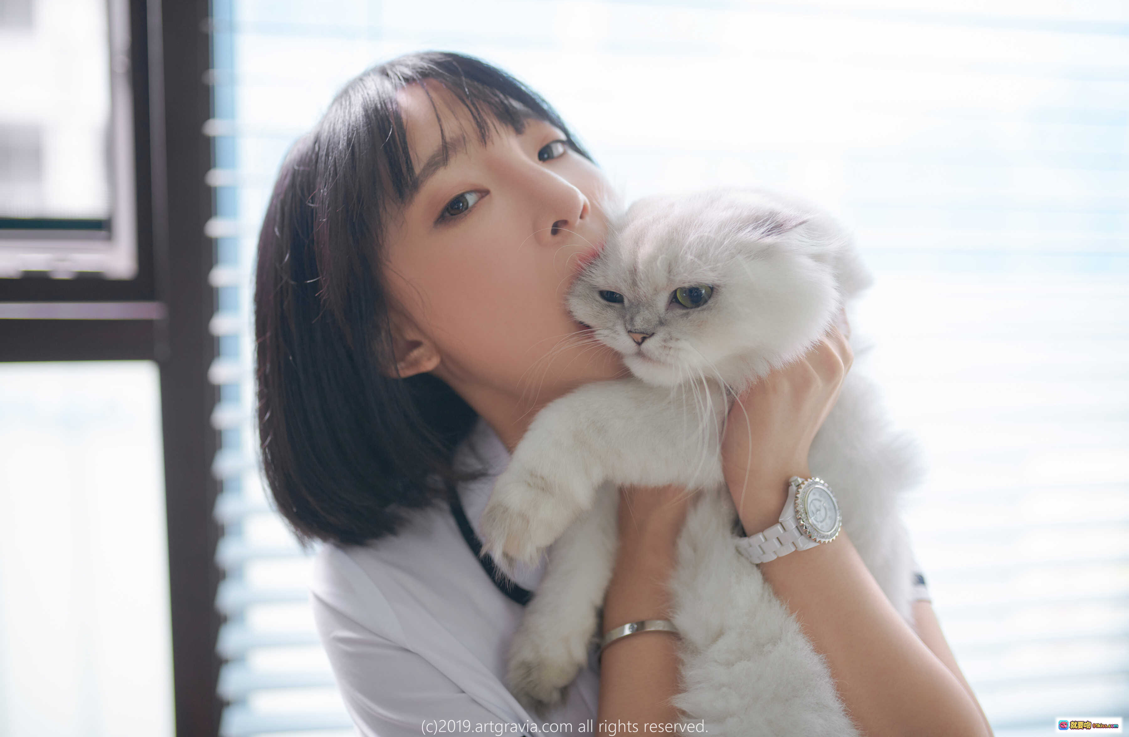 图片[2] - 姜仁卿 NO.057 | ARTGRAVIA VOL.105 47P | 白衬衫格子裙少女写真 | 清新甜美校园风 | 短发萌系私房照 - 就要吻