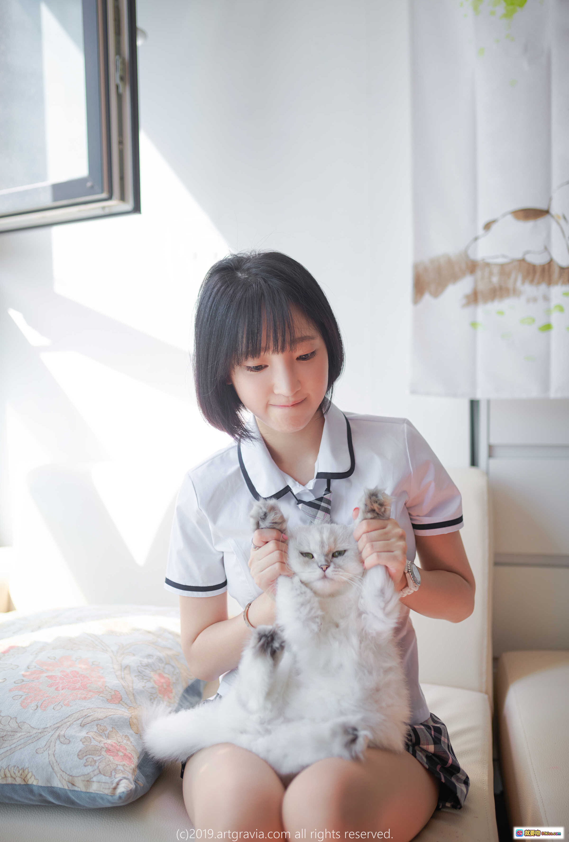 图片[6] - 姜仁卿 NO.057 | ARTGRAVIA VOL.105 47P | 白衬衫格子裙少女写真 | 清新甜美校园风 | 短发萌系私房照 - 就要吻