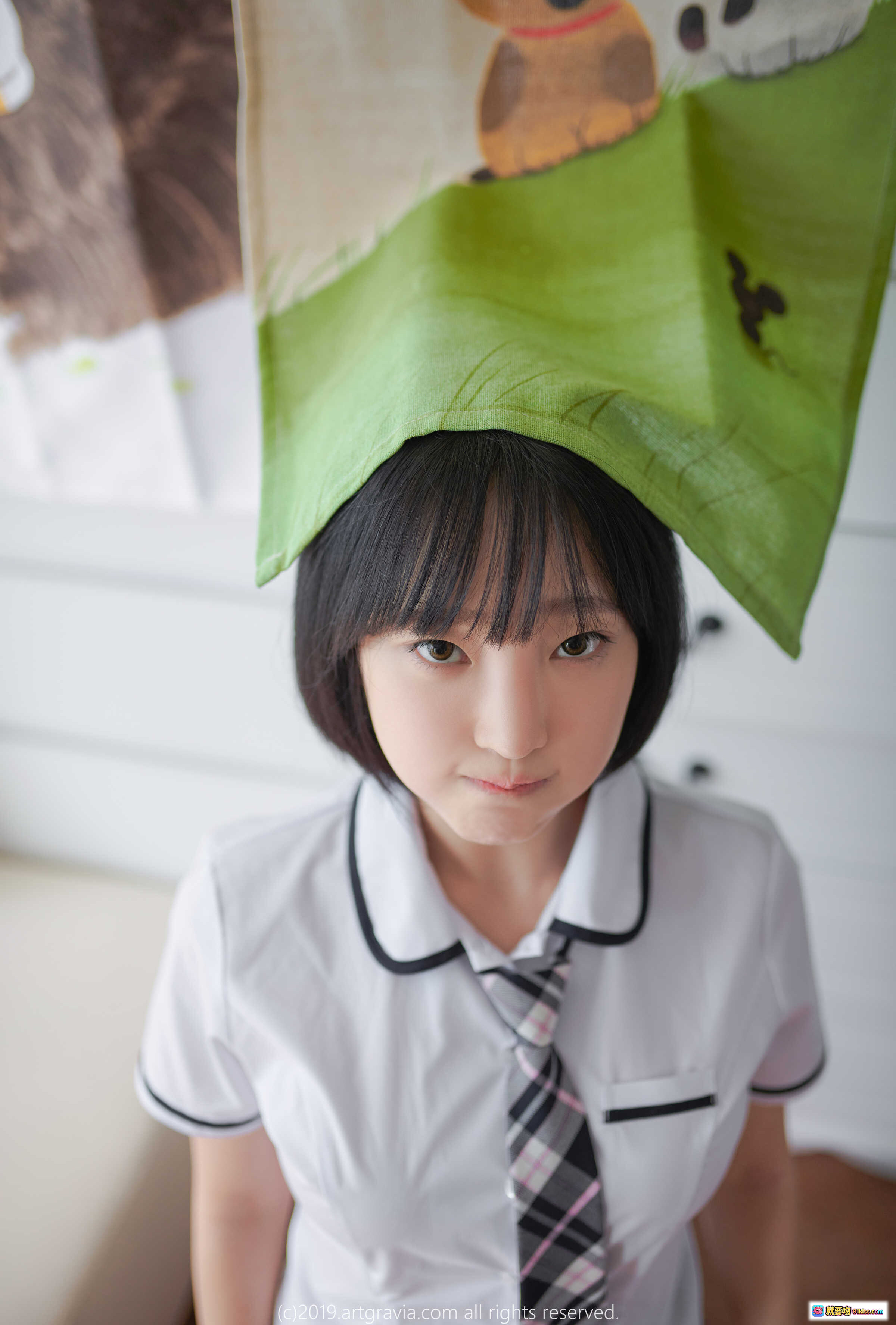 图片[10] - 姜仁卿 NO.057 | ARTGRAVIA VOL.105 47P | 白衬衫格子裙少女写真 | 清新甜美校园风 | 短发萌系私房照 - 就要吻