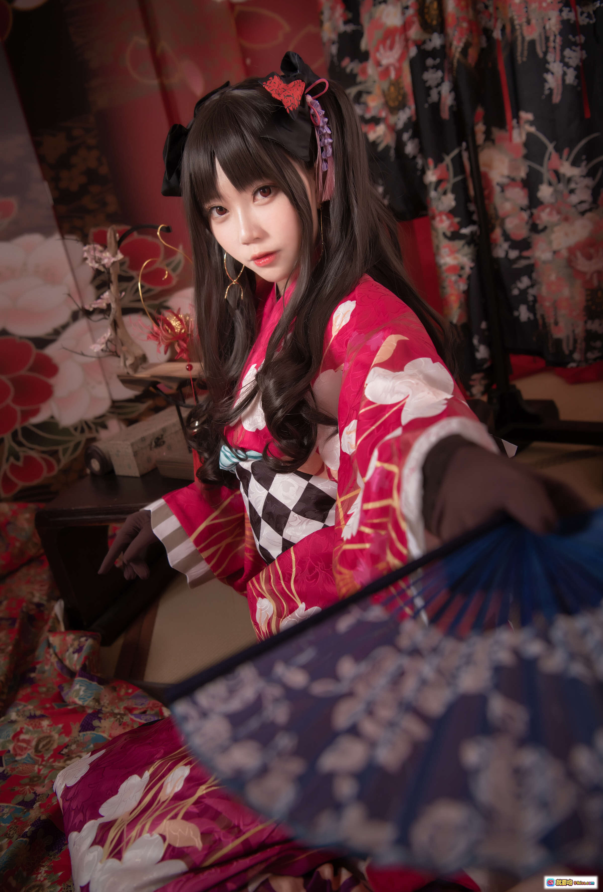 图片[4] - 大肉丸Amiee NO.006 伊斯塔凛和风写真 | 红色振袖和服 | 黑白棋盘格腰带 | 日式传统场景 | 美少女Cosplay | 高清摄影图集 - 就要吻
