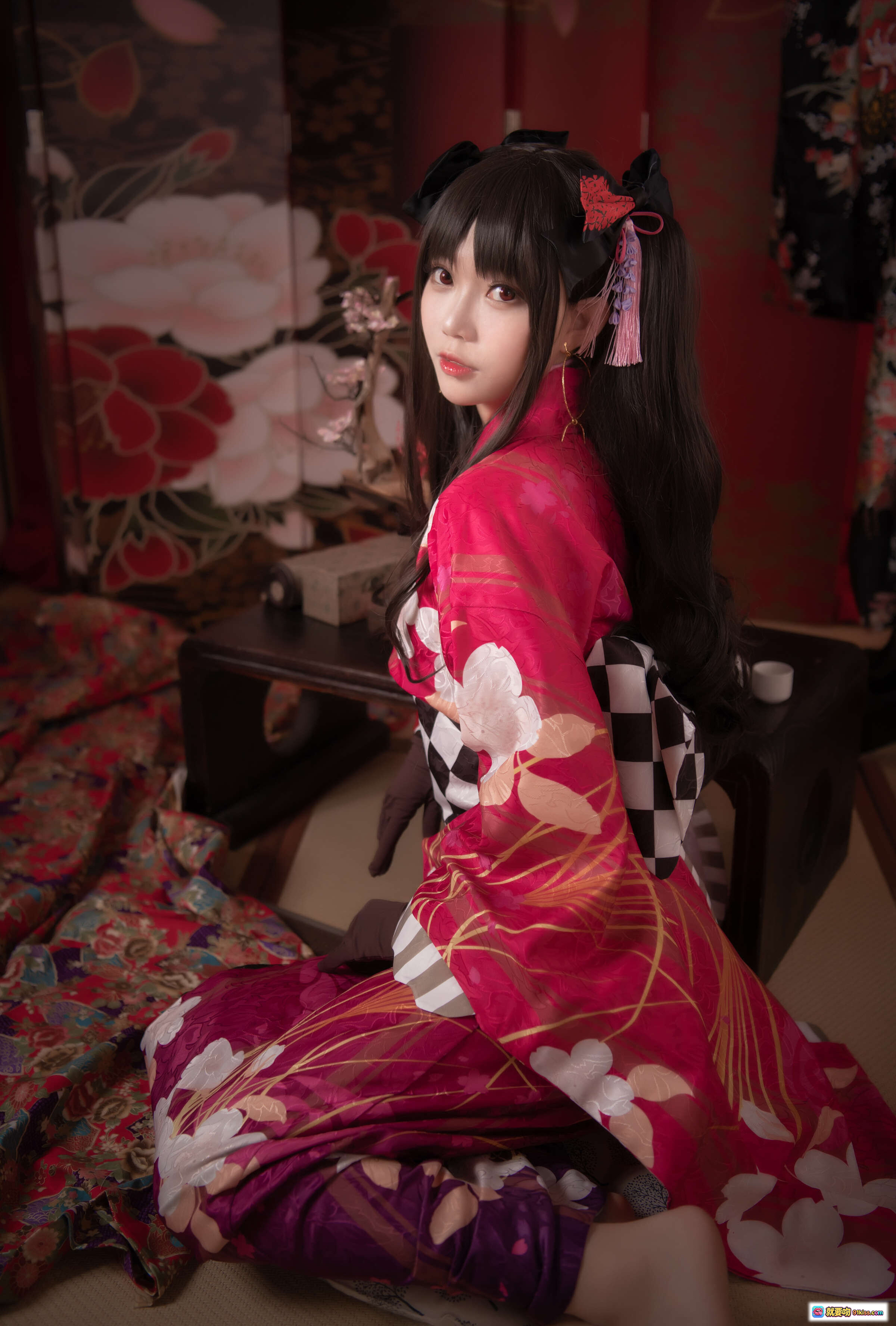 图片[5] - 大肉丸Amiee NO.006 伊斯塔凛和风写真 | 红色振袖和服 | 黑白棋盘格腰带 | 日式传统场景 | 美少女Cosplay | 高清摄影图集 - 就要吻