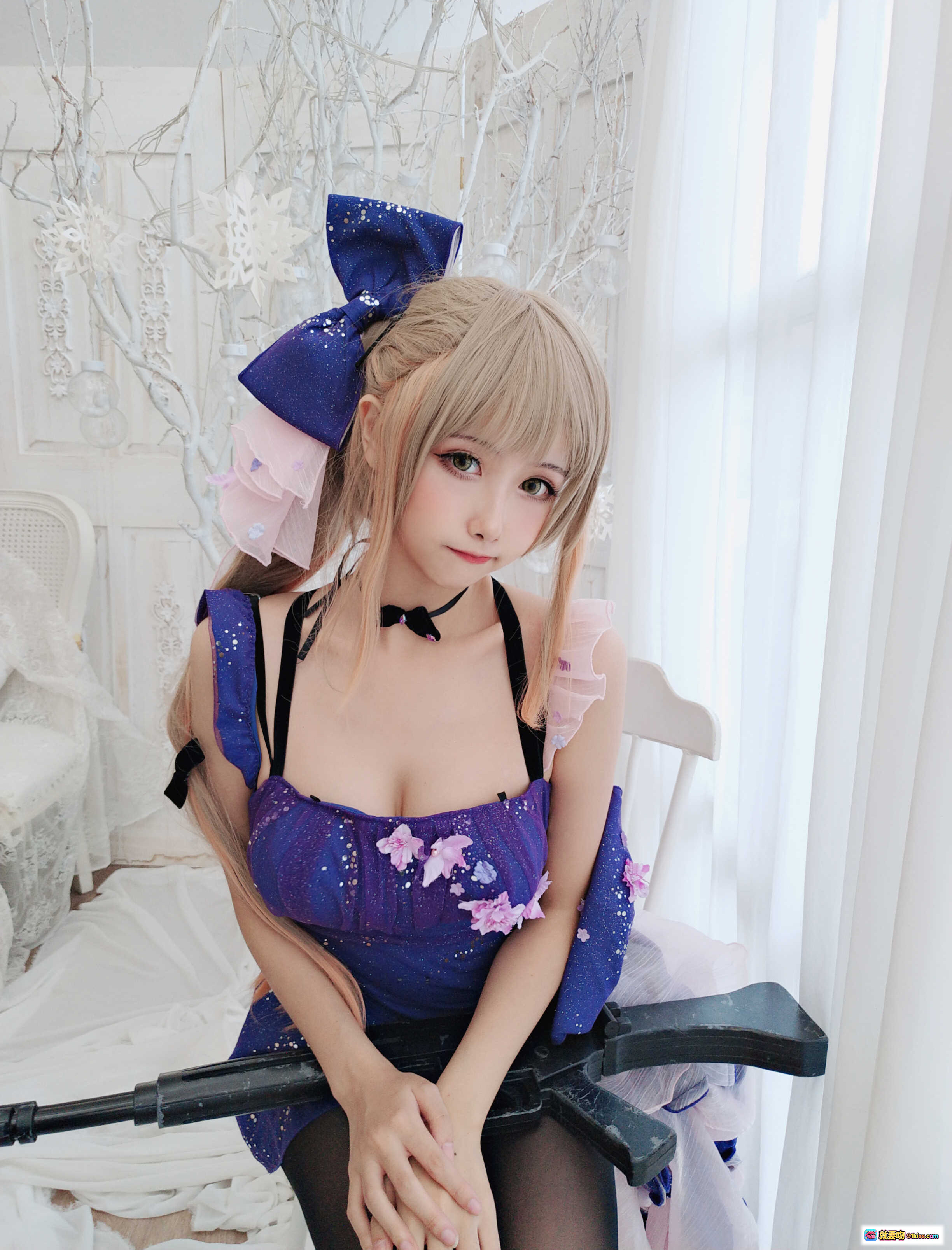 图片[8] - Momoko葵葵NO.026 K2自拍紫裙蝴蝶结持枪Cosplay写真18P - 就要吻