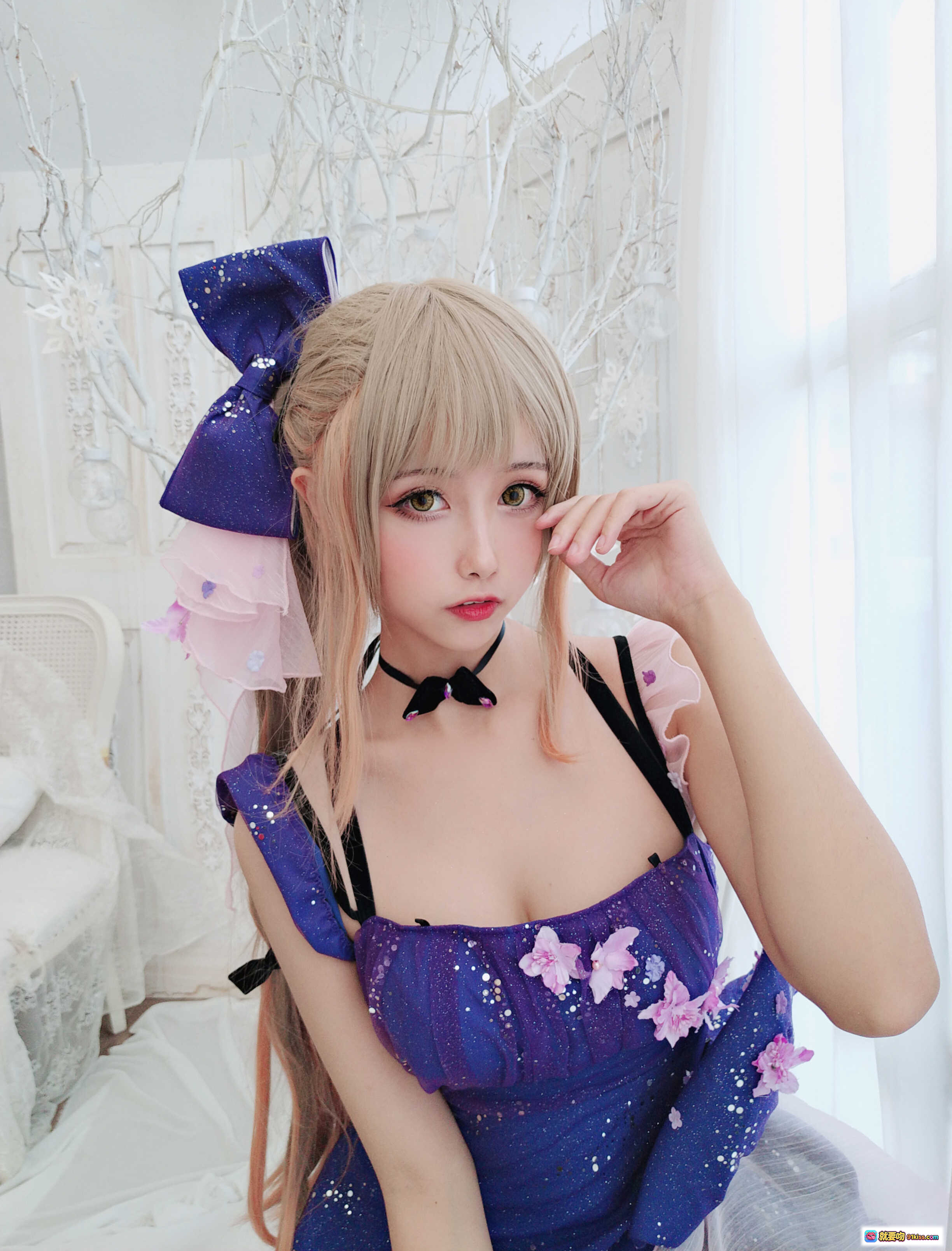图片[9] - Momoko葵葵NO.026 K2自拍紫裙蝴蝶结持枪Cosplay写真18P - 就要吻