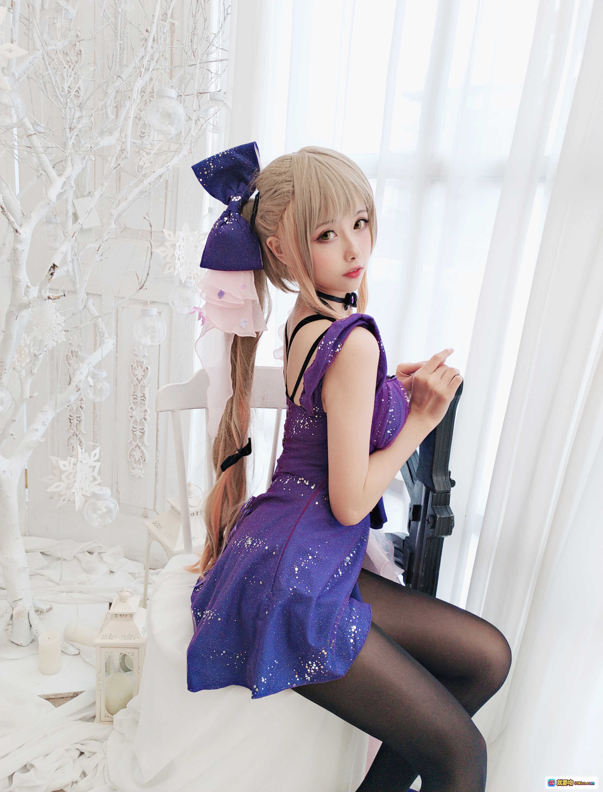 图片[3] - Momoko葵葵NO.026 K2自拍紫裙蝴蝶结持枪Cosplay写真18P - 就要吻