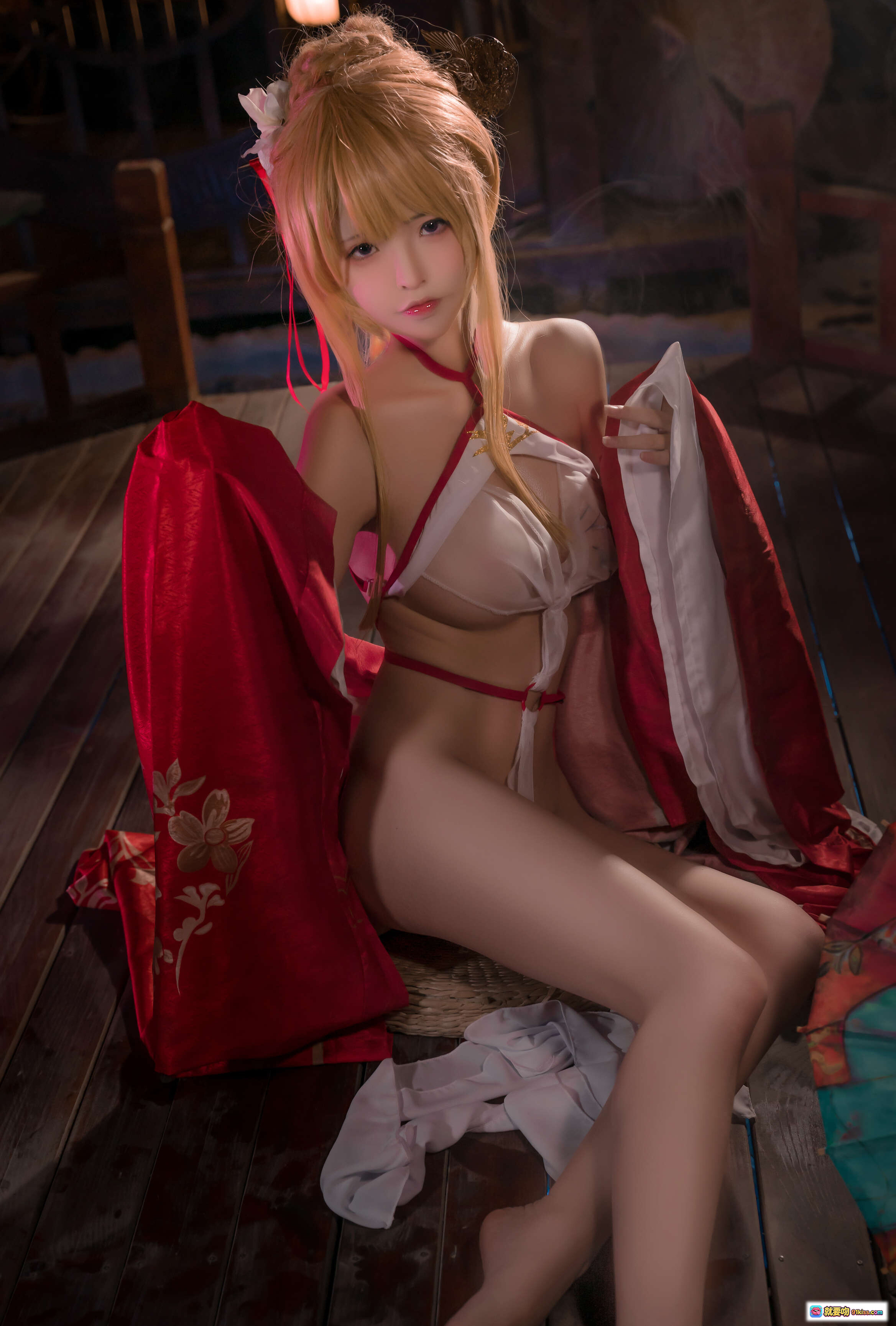 图片[7] - 可可老师NO.002碧蓝航线光荣凉夜春雪Cosplay写真 红白和风浴衣性感美腿日系二次元角色扮演50P高清图集 - 就要吻