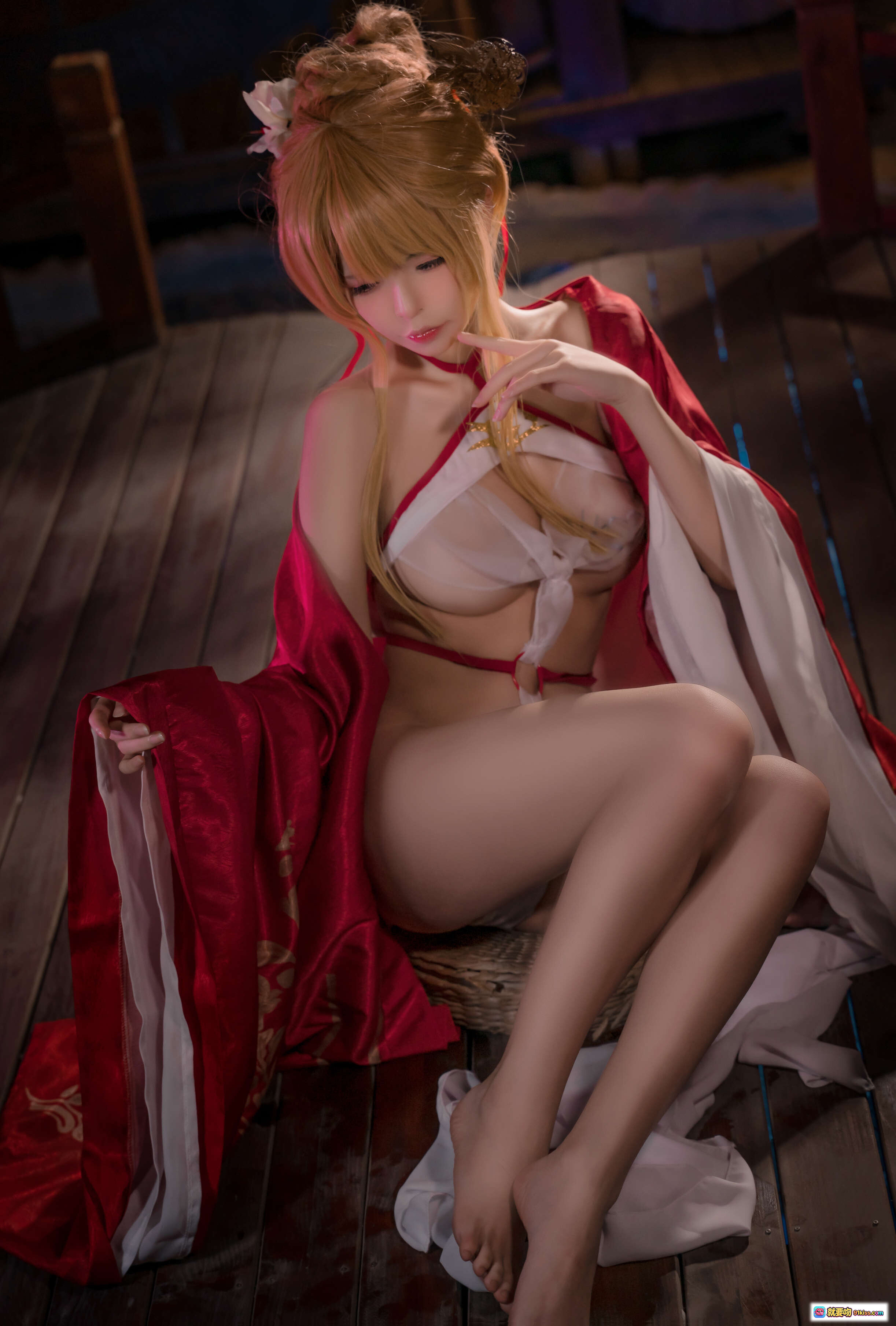 图片[8] - 可可老师NO.002碧蓝航线光荣凉夜春雪Cosplay写真 红白和风浴衣性感美腿日系二次元角色扮演50P高清图集 - 就要吻