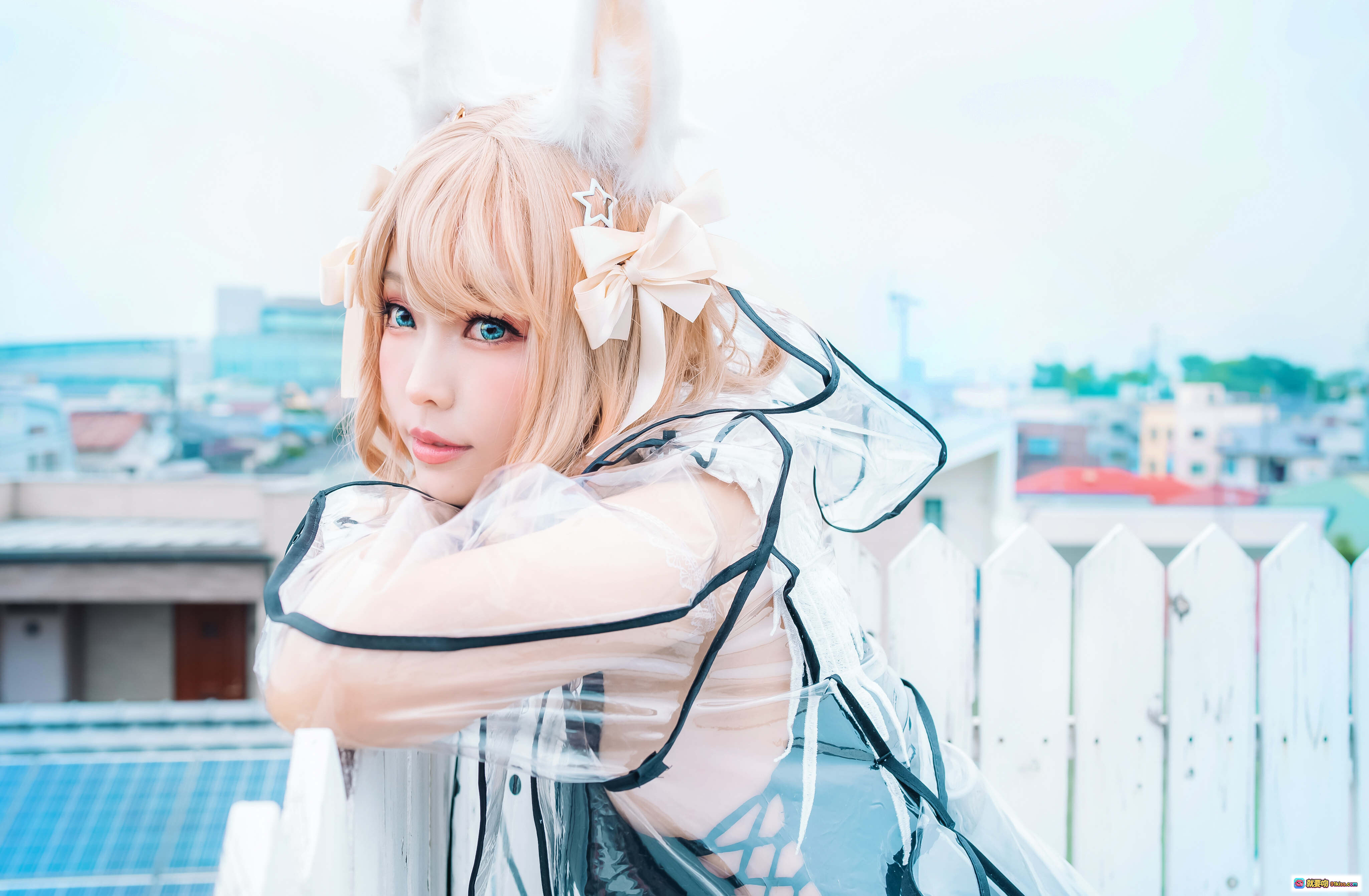 图片[7] - ElyEE子 NO.083 Fluffy Summer 黑色泳装COS写真 兔耳少女蕾丝绑带性感造型 室内复古风摄影 60P高清图集 - 就要吻