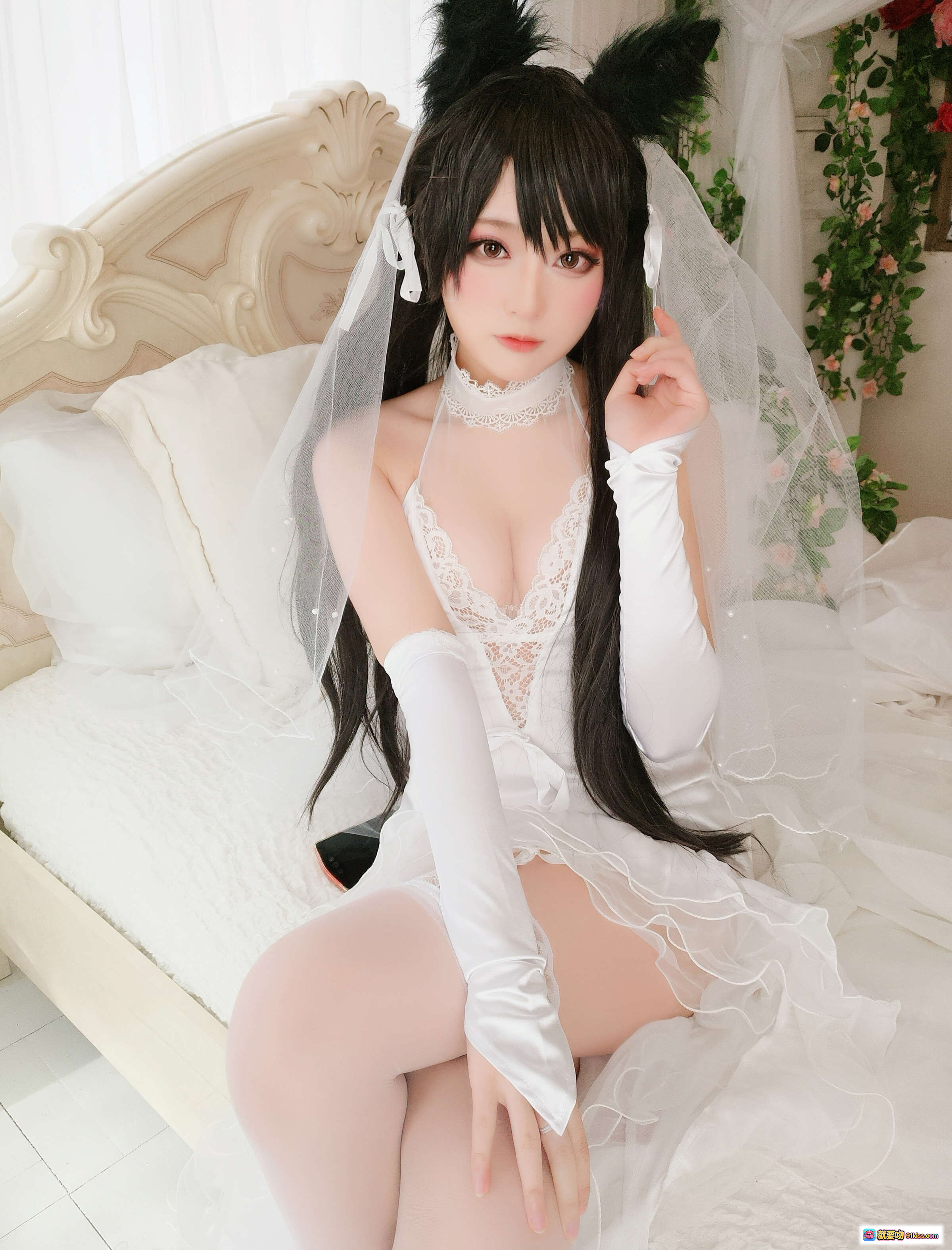 图片[8] - Yuki亭一月Fantia会员限定写真76P｜黑发兔耳少女白蕾丝睡衣私房美图 - 就要吻