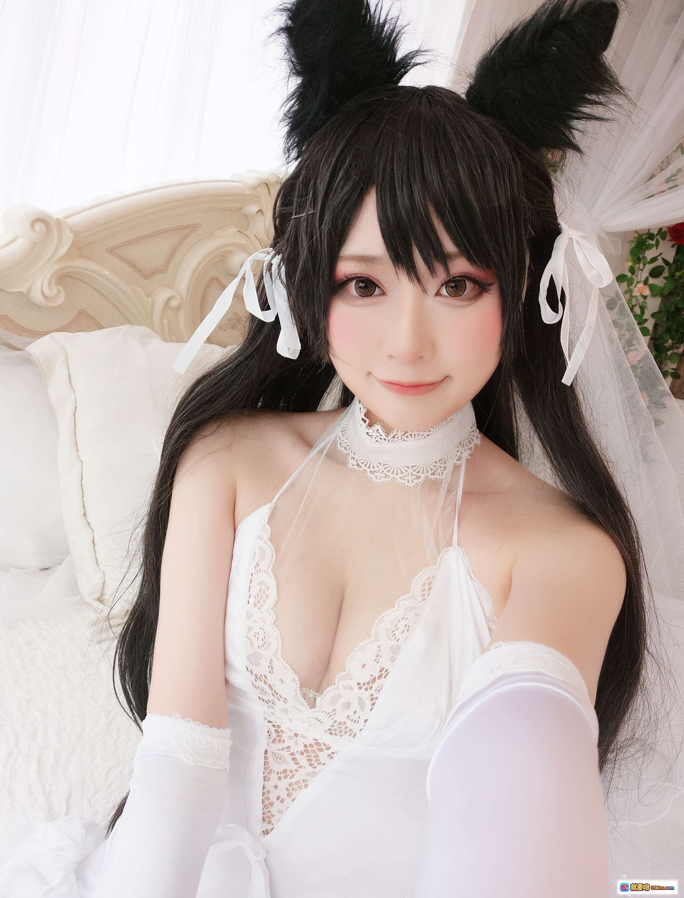 图片[2] - Yuki亭一月Fantia会员限定写真76P｜黑发兔耳少女白蕾丝睡衣私房美图 - 就要吻