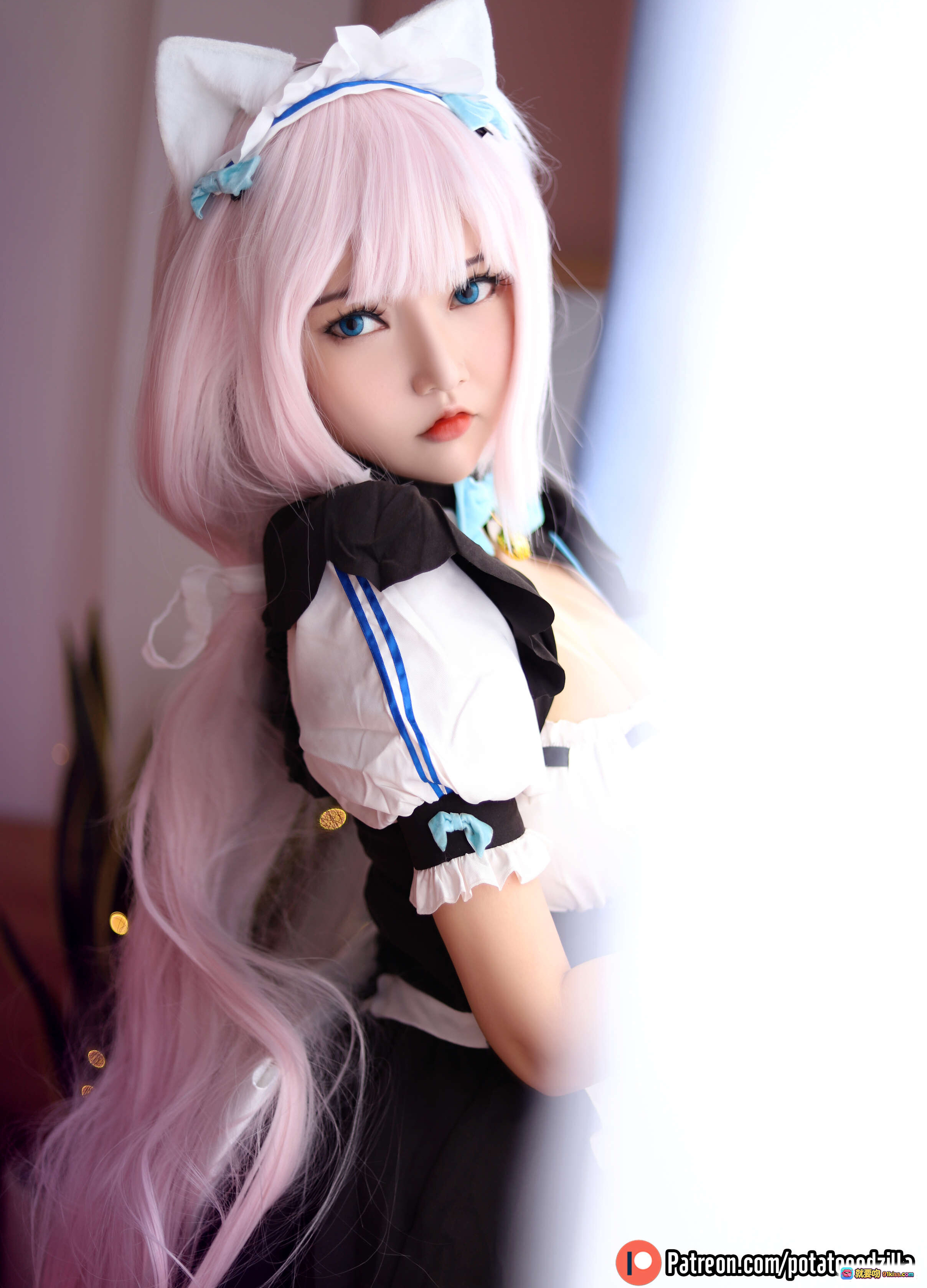 图片[1] - Potato Godzilla NO.041 Vanilla 粉发猫耳女仆装 Cosplay 精美写真 32P 137MB 高清美图 - 就要吻
