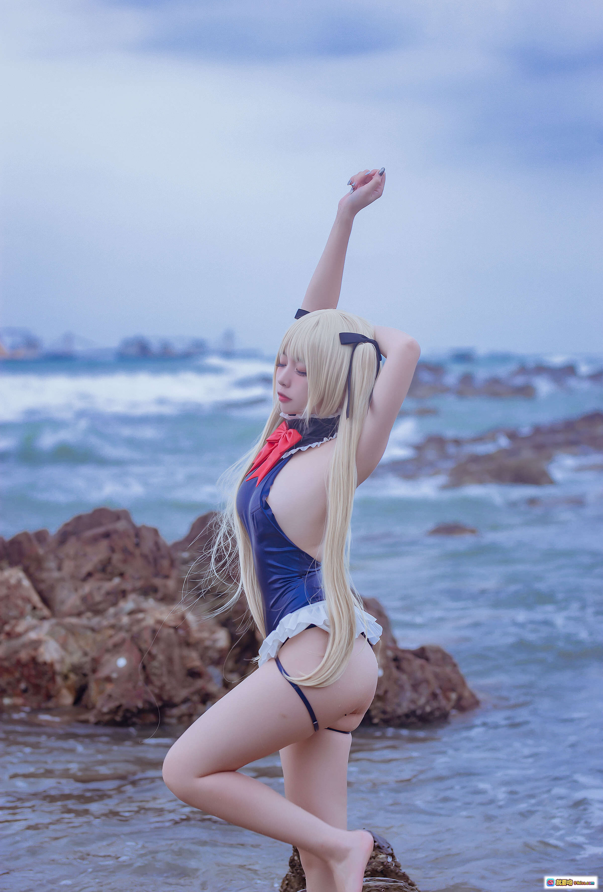 图片[8] - 二佐Nisa NO.117 碧蓝航线玛丽罗斯泳装cos 海边岩石写真 13P高清美图 - 就要吻