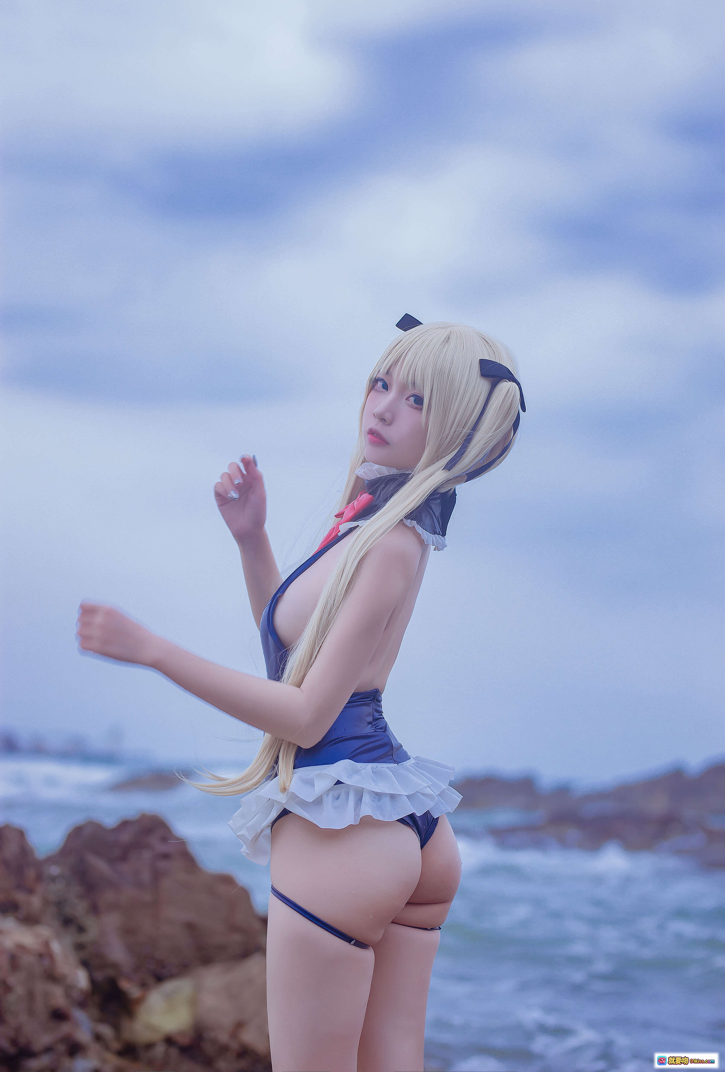 图片[9] - 二佐Nisa NO.117 碧蓝航线玛丽罗斯泳装cos 海边岩石写真 13P高清美图 - 就要吻