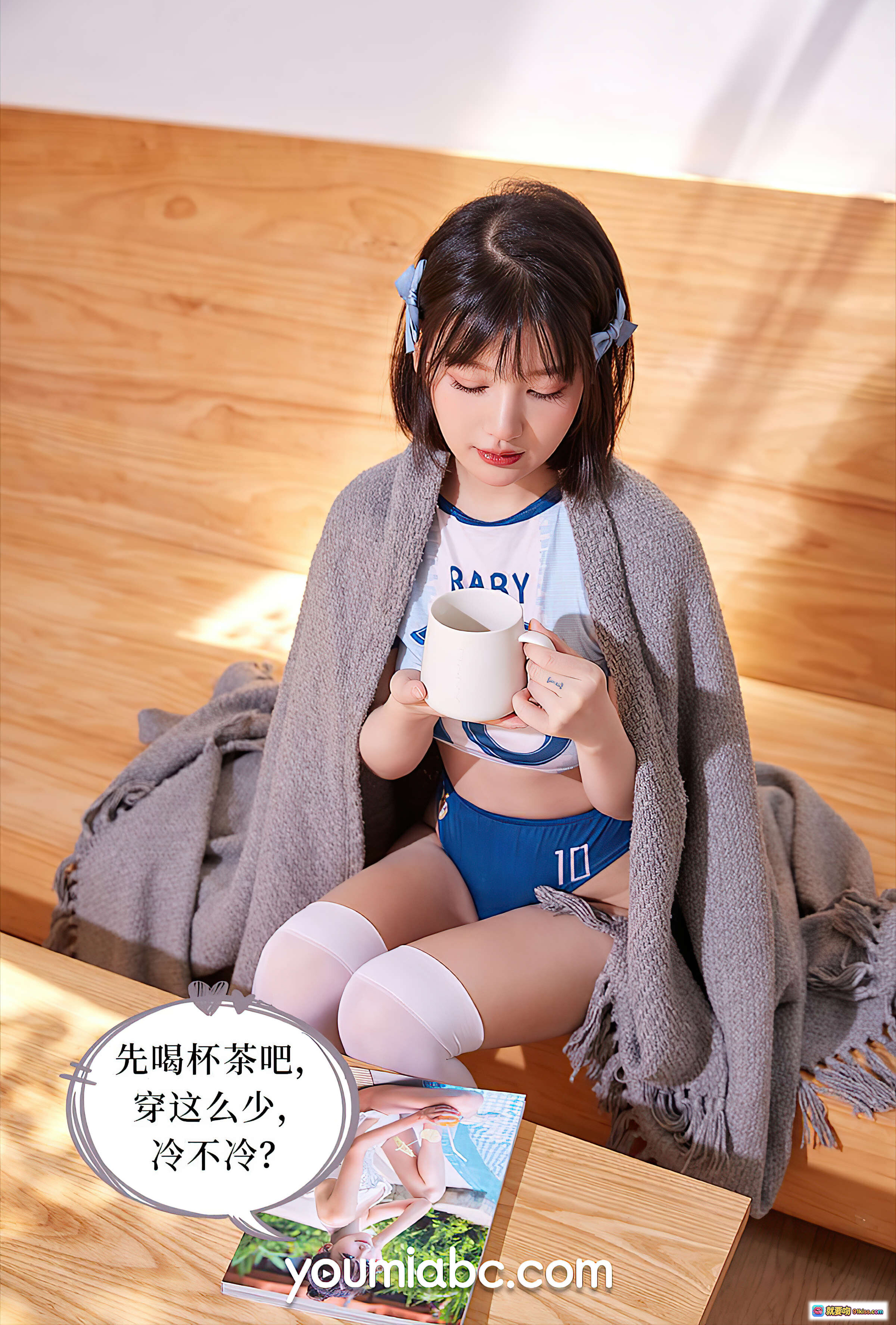 图片[2] - 尹兒运动风写真 | 教练的秘密 | YouMi尤蜜2021.09.30 | 蓝白短袖+比基尼 | 甜美少女风 | 门边互动姿势 - 就要吻