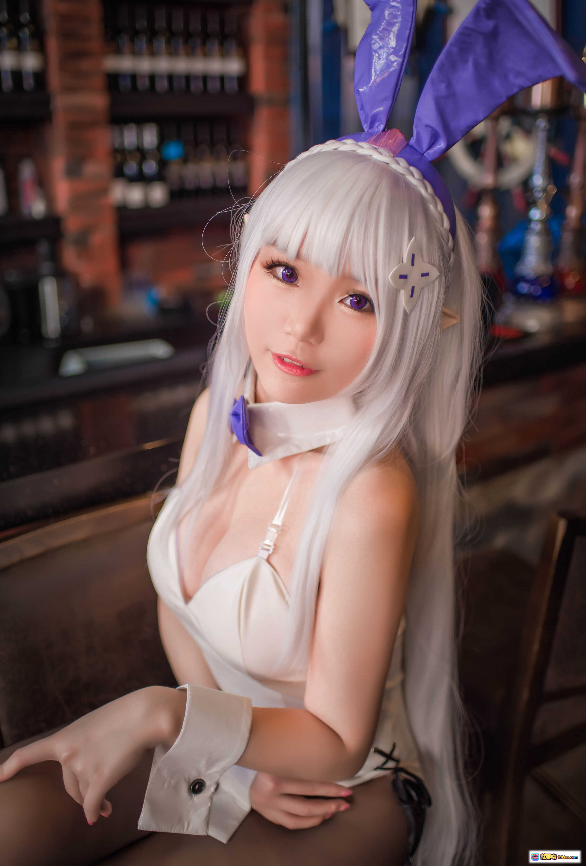 图片[7] - Yoko宅夏NO.024艾米莉娅cosplay粉裙白发紫瞳少女写真14P高清美图 - 就要吻