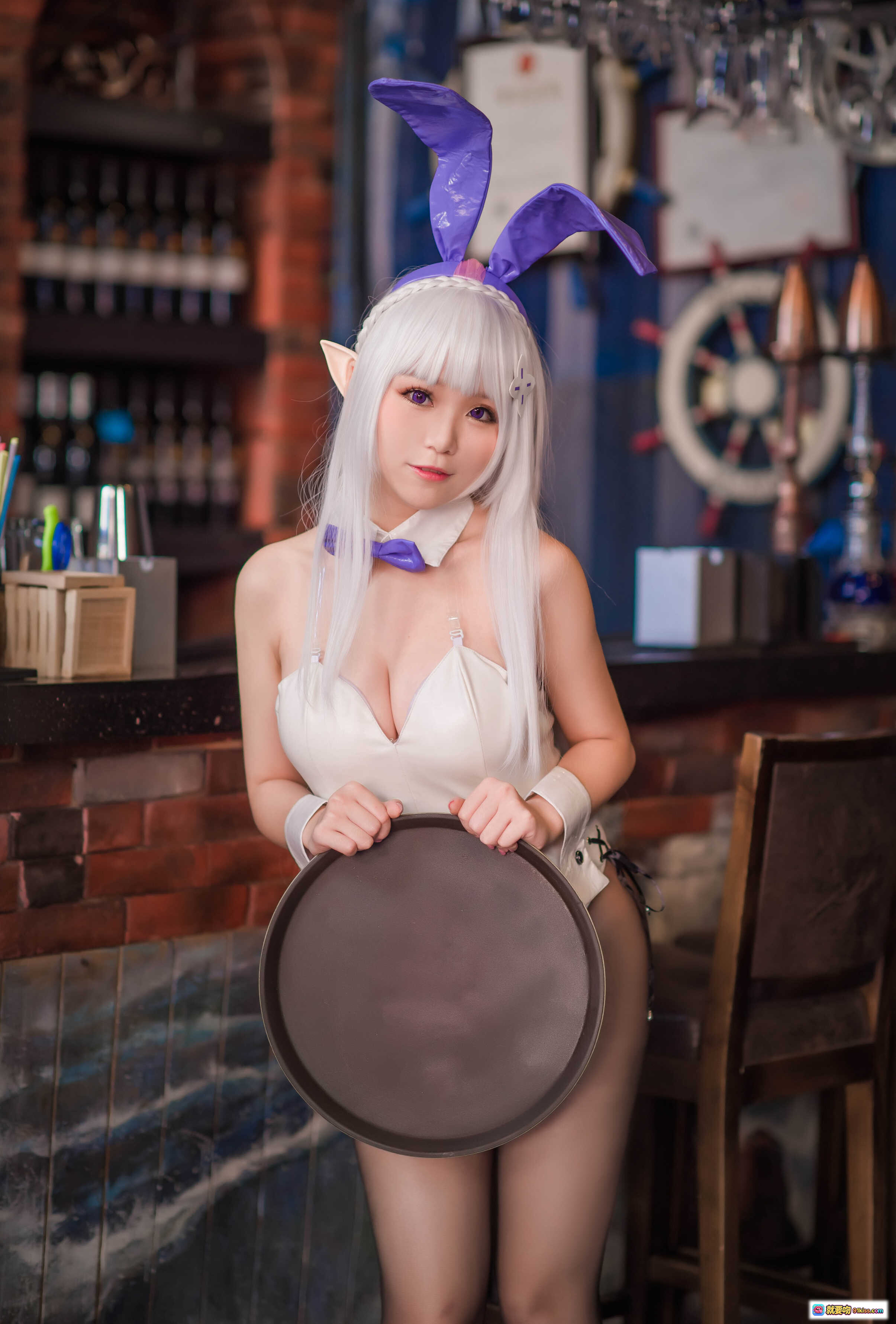 图片[8] - Yoko宅夏NO.024艾米莉娅cosplay粉裙白发紫瞳少女写真14P高清美图 - 就要吻