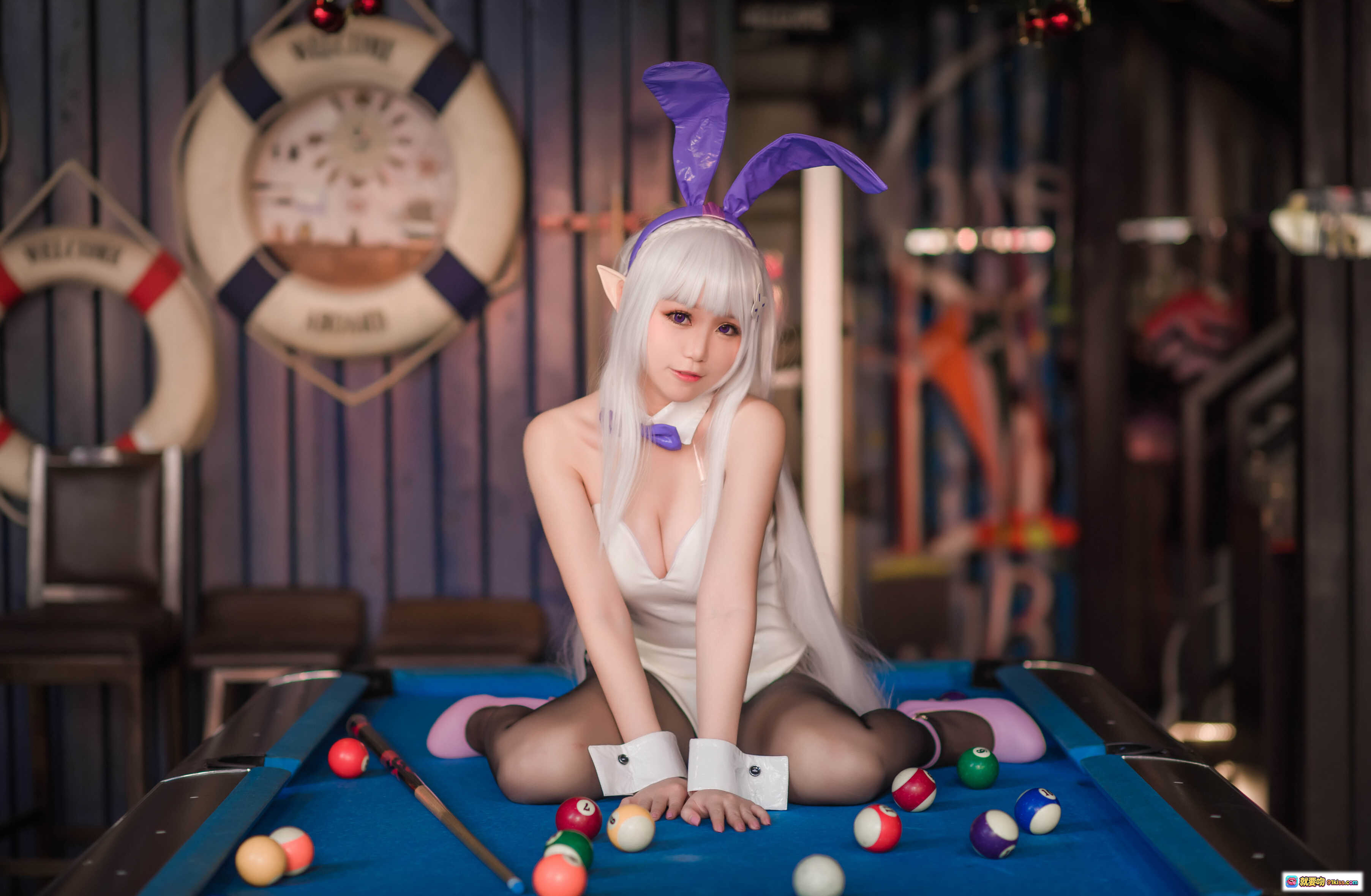 图片[10] - Yoko宅夏NO.024艾米莉娅cosplay粉裙白发紫瞳少女写真14P高清美图 - 就要吻