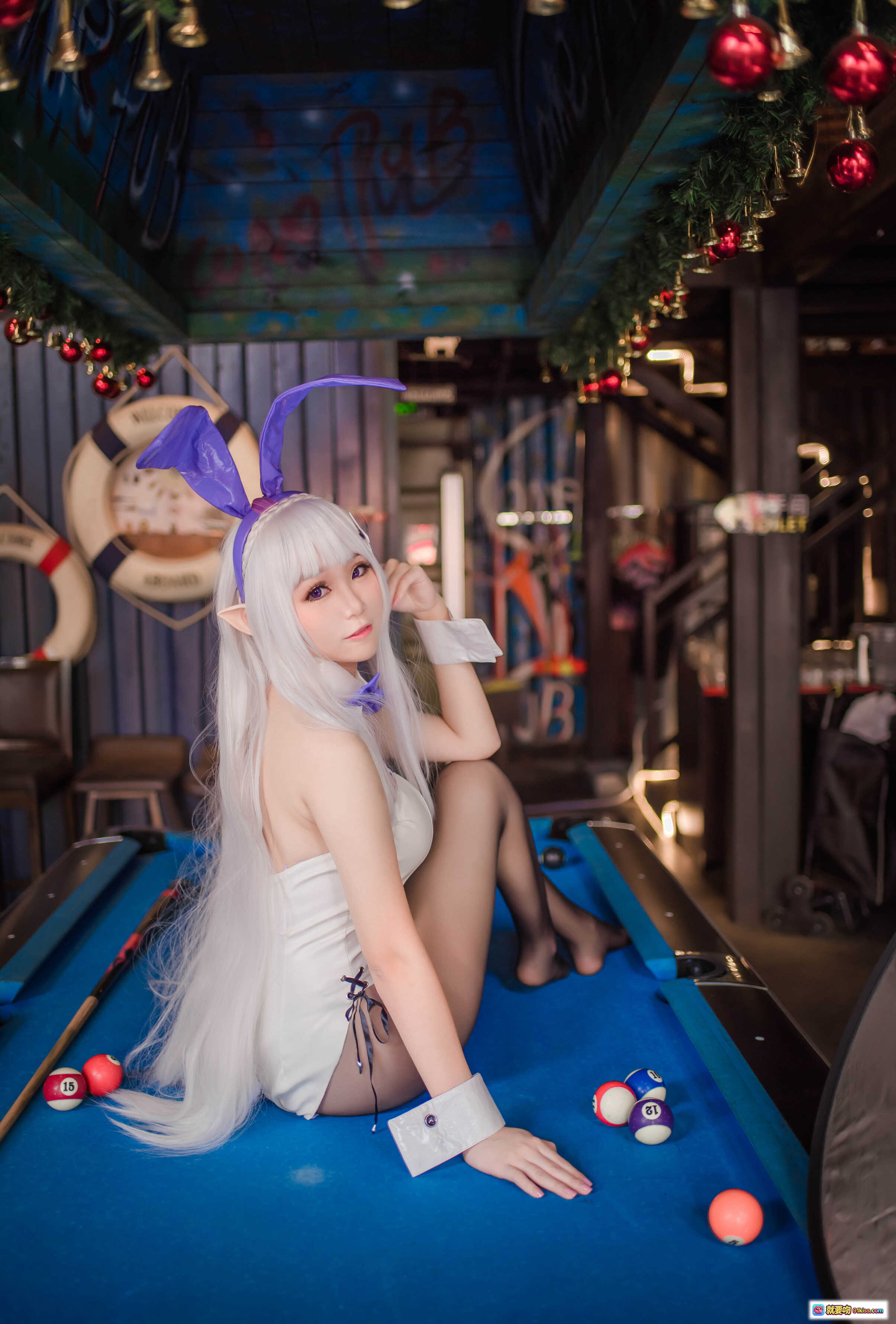 图片[9] - Yoko宅夏NO.024艾米莉娅cosplay粉裙白发紫瞳少女写真14P高清美图 - 就要吻