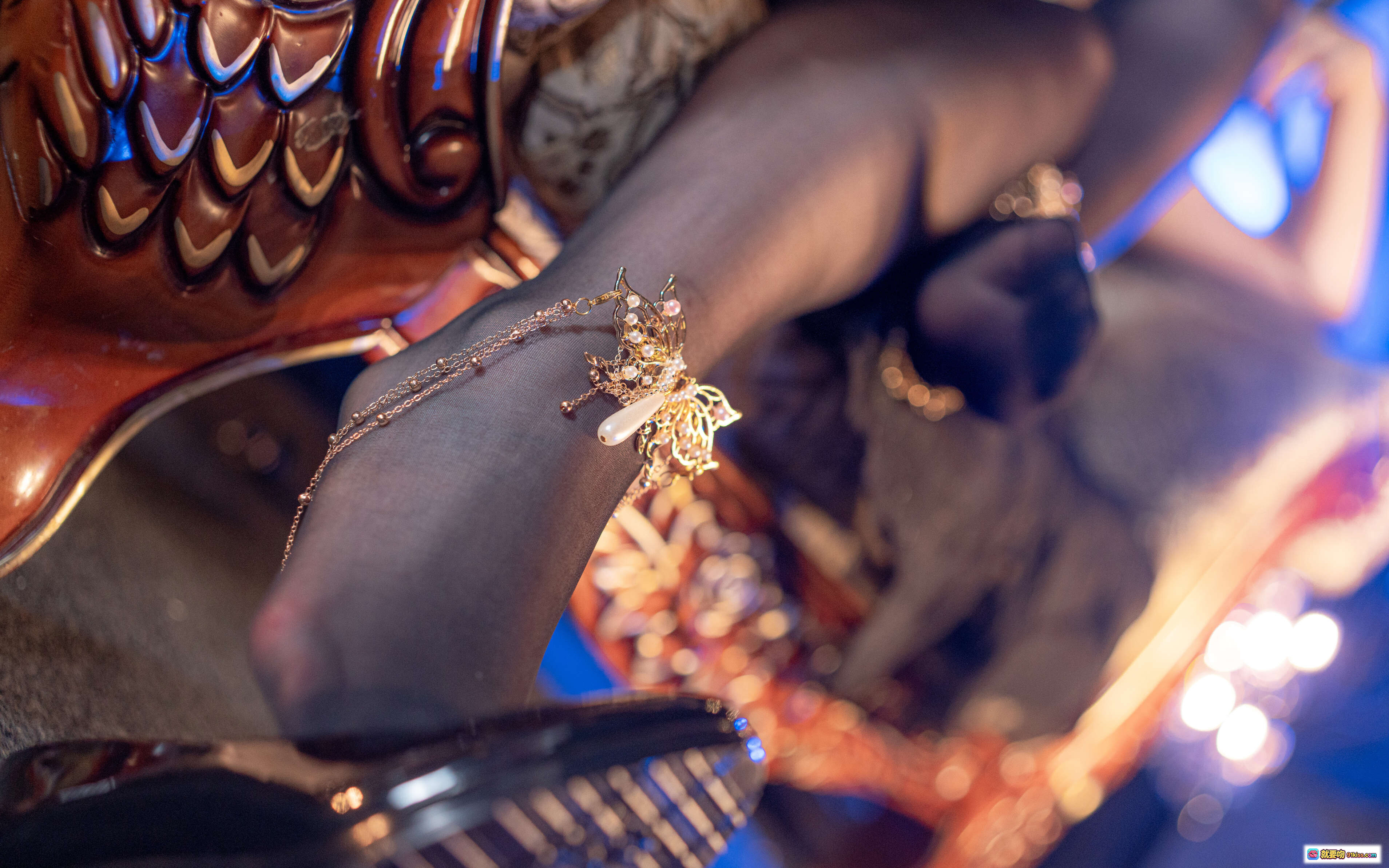 图片[2] - 萌妹Sayako 002 能代夜饗絶園Cosplay 精緻踝鏈高跟黑絲美腿寫真 78P - 就要吻