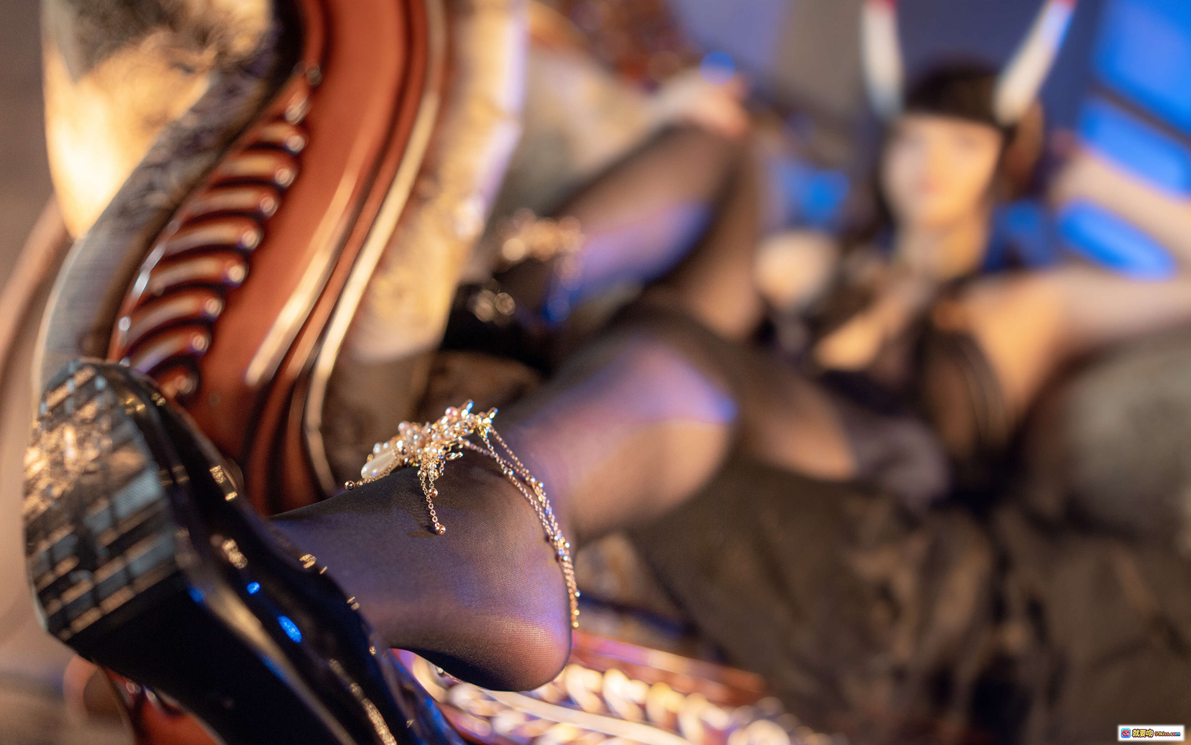 图片[1] - 萌妹Sayako 002 能代夜饗絶園Cosplay 精緻踝鏈高跟黑絲美腿寫真 78P - 就要吻