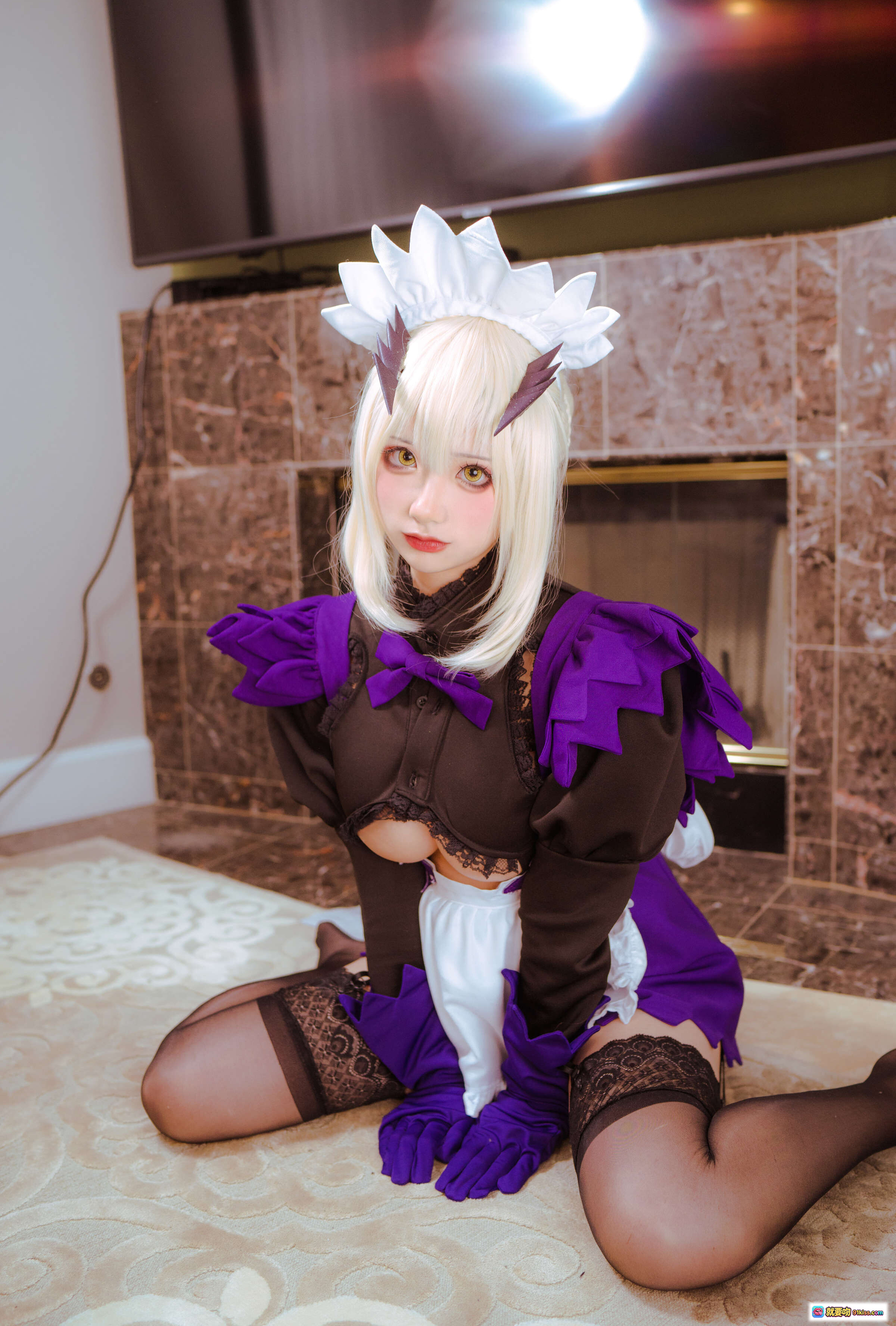 图片[6] - FGO黑枪呆Cosplay写真 | 紫色女仆装+蕾丝黑丝美腿 | wendydydydy_酱油NO.002高清10P - 就要吻